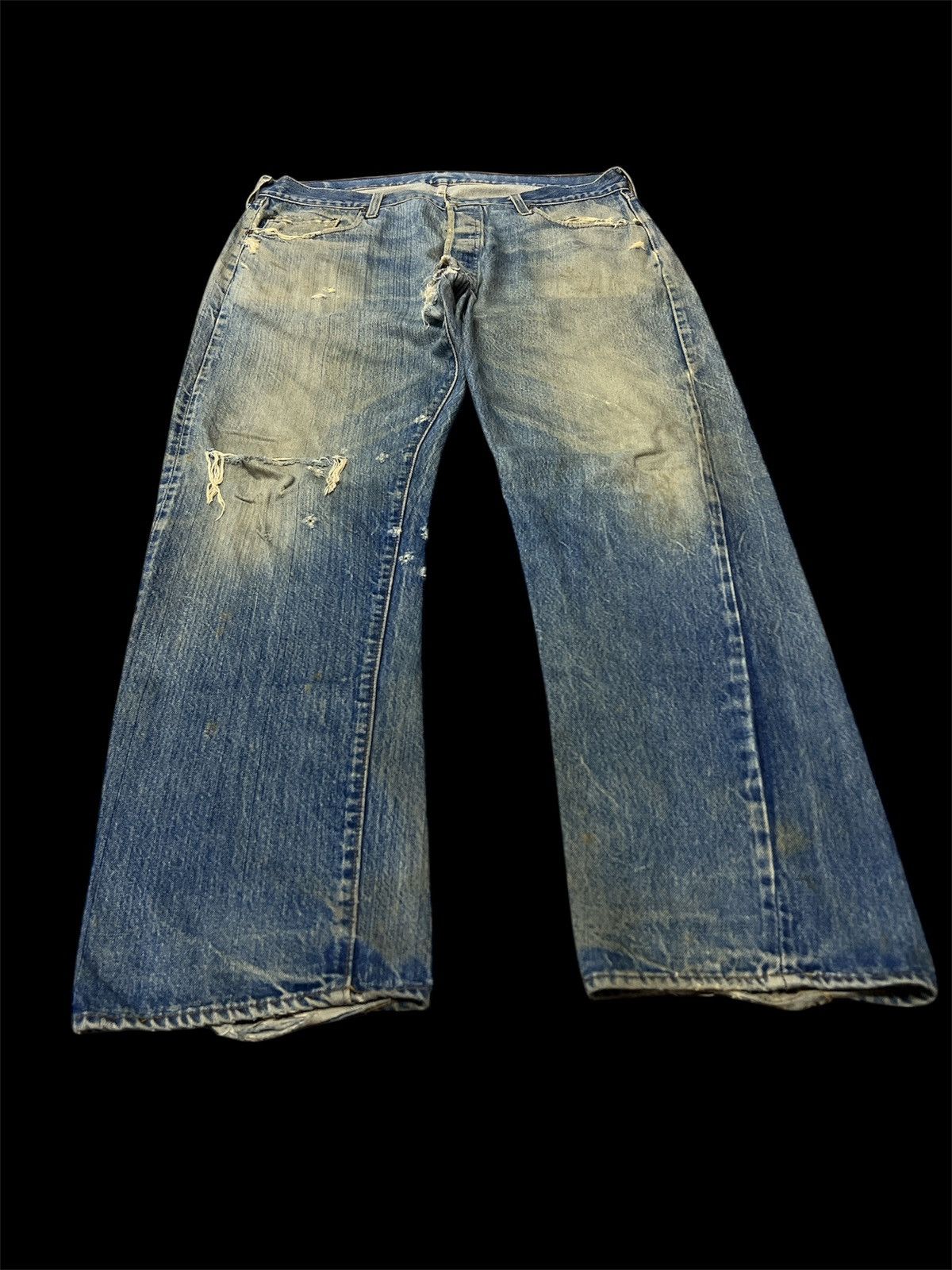 Levi's Vintage Clothing VINTAGE 501 REDLINE (RINDEM) RIPPED DISTRESSED DENIM PANT Size US 38 / EU 54 - 3 Thumbnail