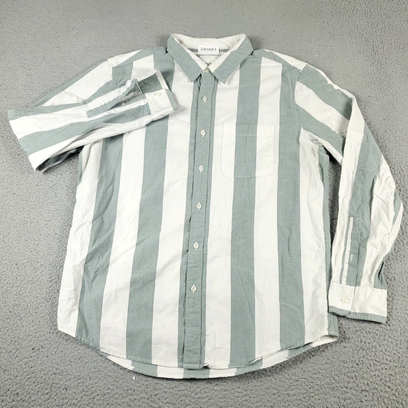 American Eagle Outfitters American Eagle Outfitters Button-Up Shirt Men’s Large Gray White Striped Long Sleeve Casual Size US L / EU 52-54 / 3 - 2 Thumbnail