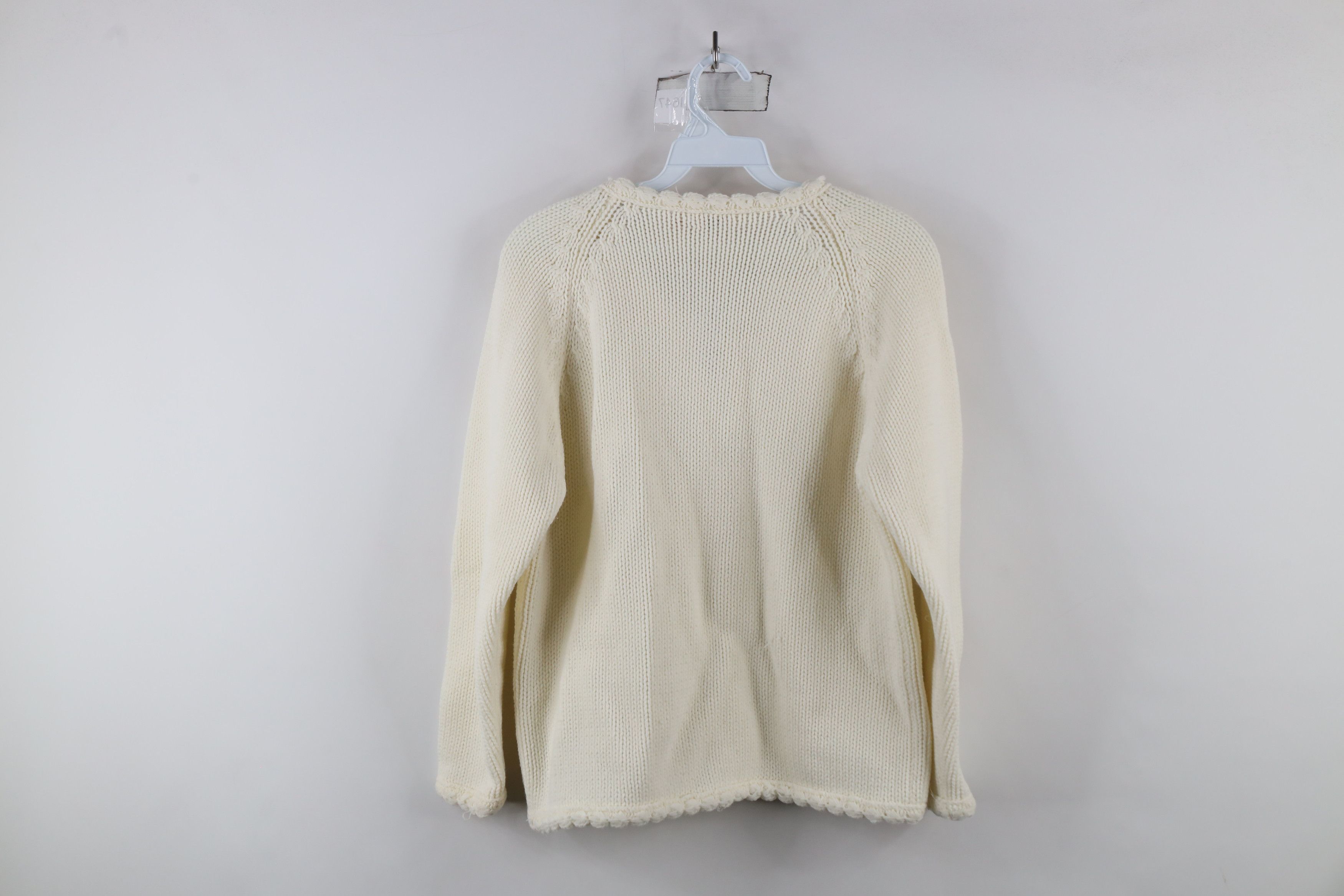 Vintage Vintage 70s Ribbed Cable Knit Cardigan Sweater White Japan Size S / US 4 / IT 40 - 13 Thumbnail