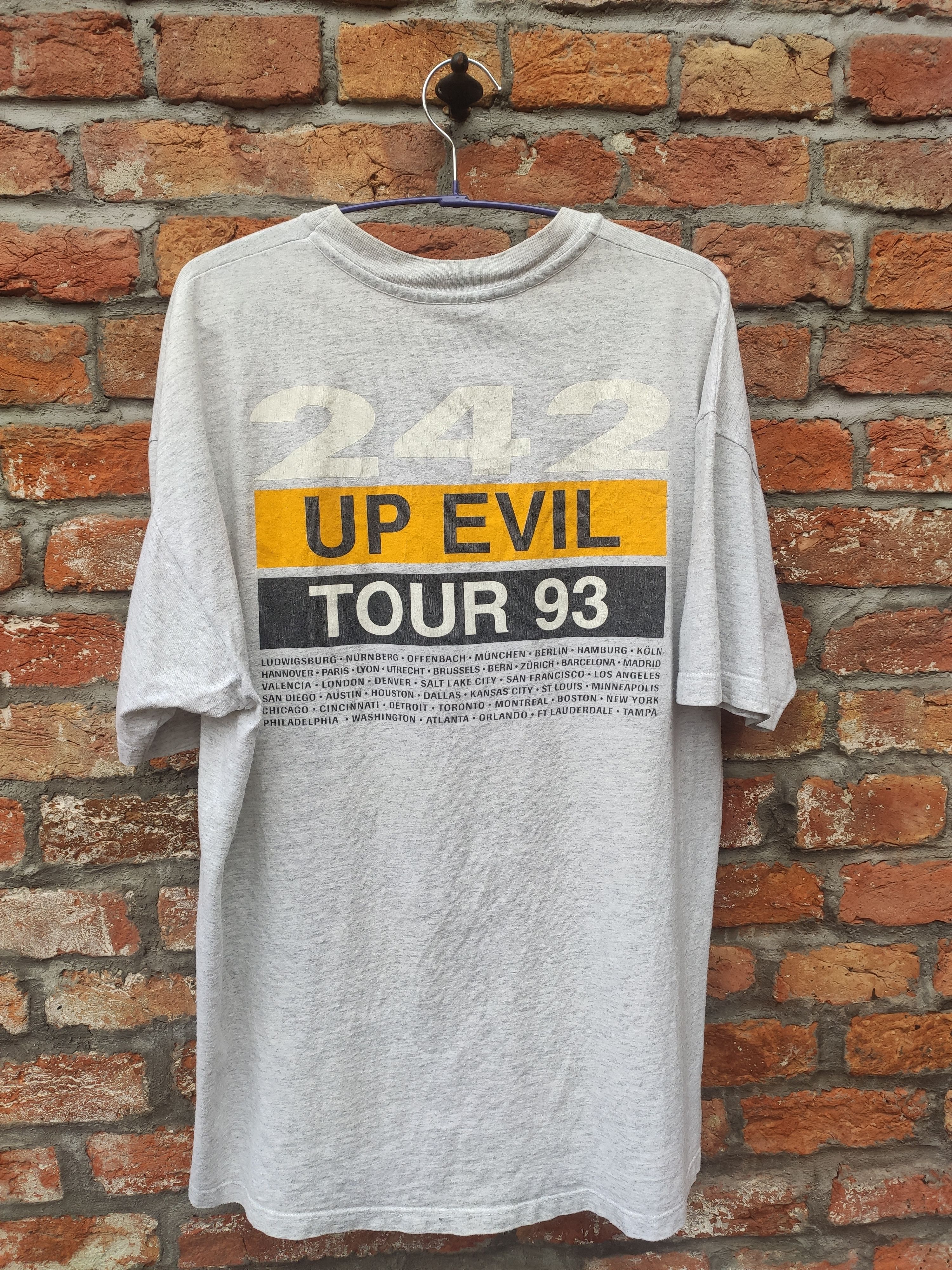 Band Tees × Hanes × Vintage 242 Up Evil Tour 1993 Vintage T Shirt, Hanes Size US XL / EU 56 / 4 - 2 Thumbnail