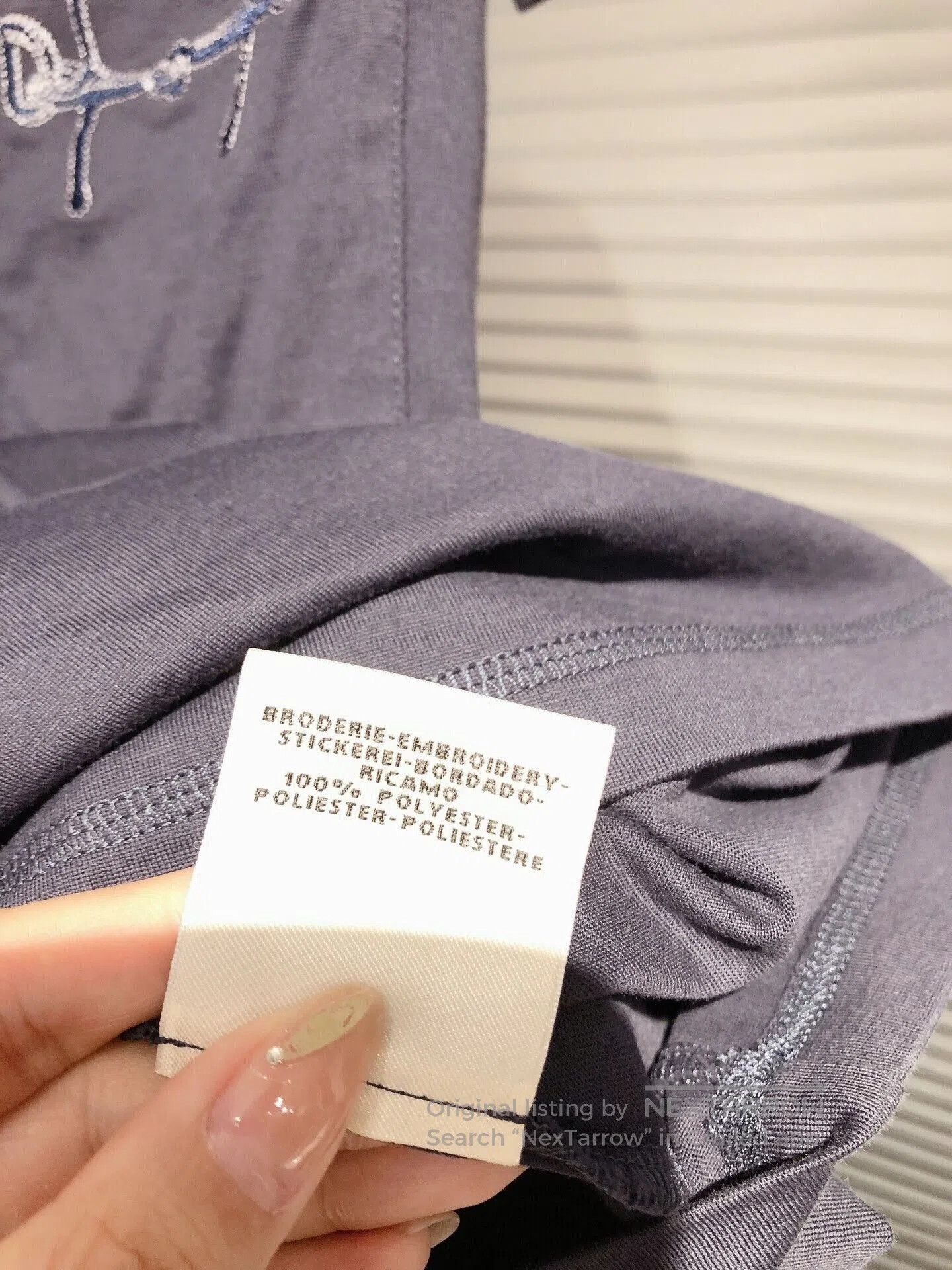 Hermes Blue Embroidered Pocket T-shirt.