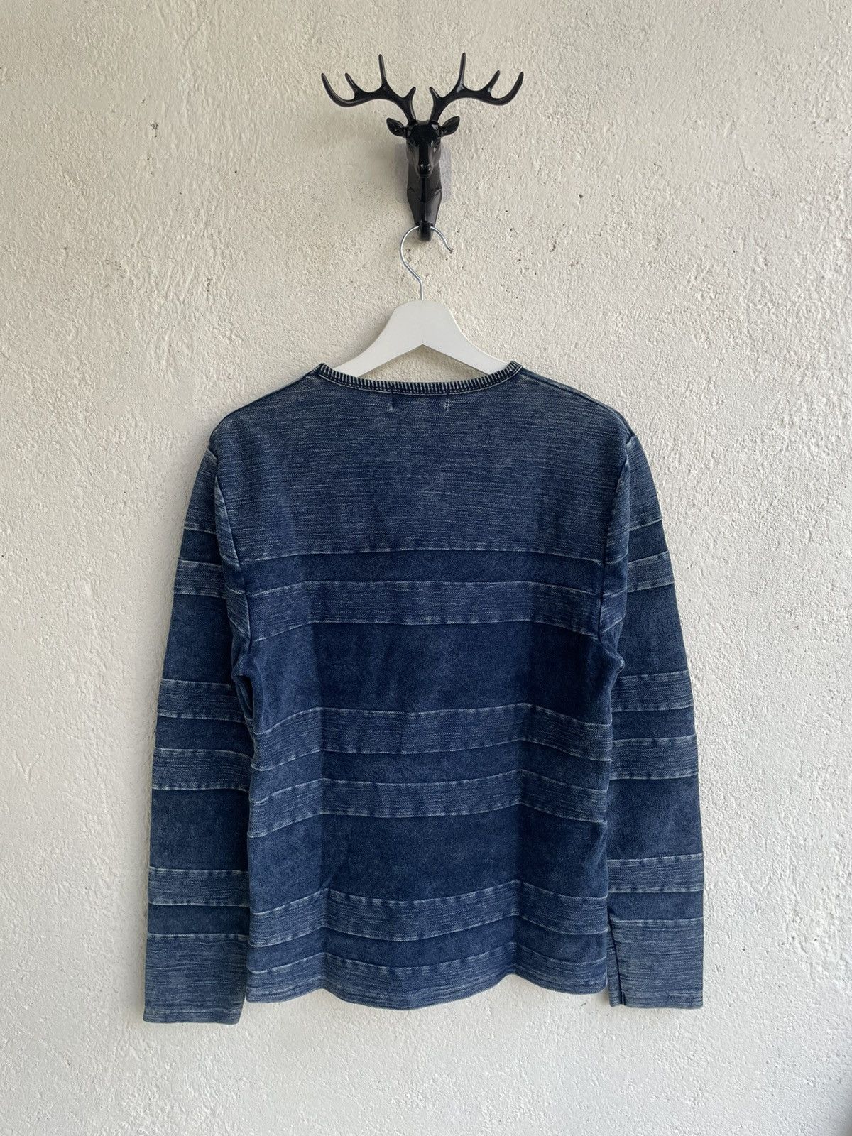If Six Was Nine 2000s InTheAttic Blue Jeans Striped Sweater Y2K LGB Hysteric Size US S / EU 44-46 / 1 - 6 Thumbnail