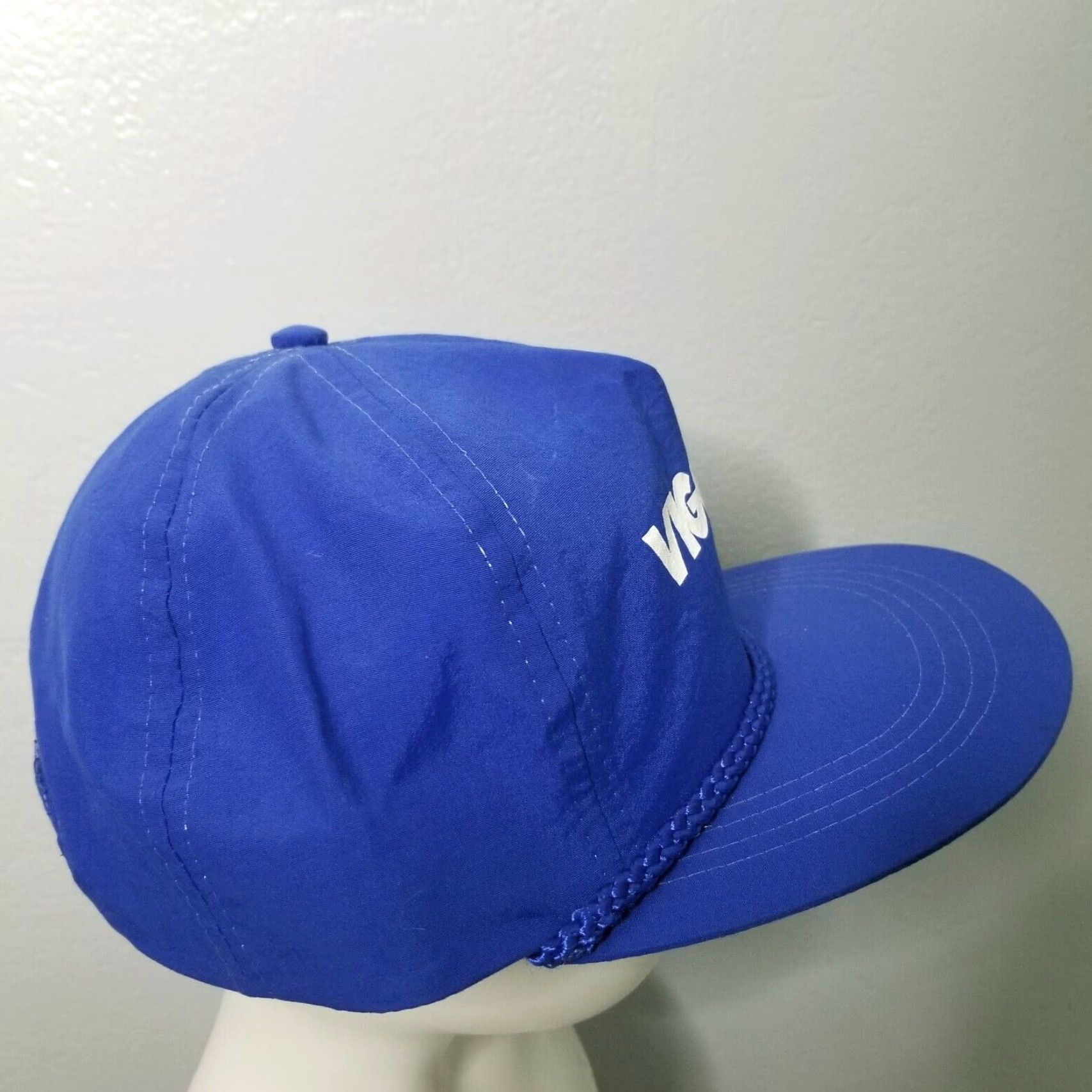 Vintage VINTAGE Vigoro Seeds Bright Blue Trucker Farm Nylon Hat Snapback Dad Cap Size ONE SIZE - 2 Thumbnail