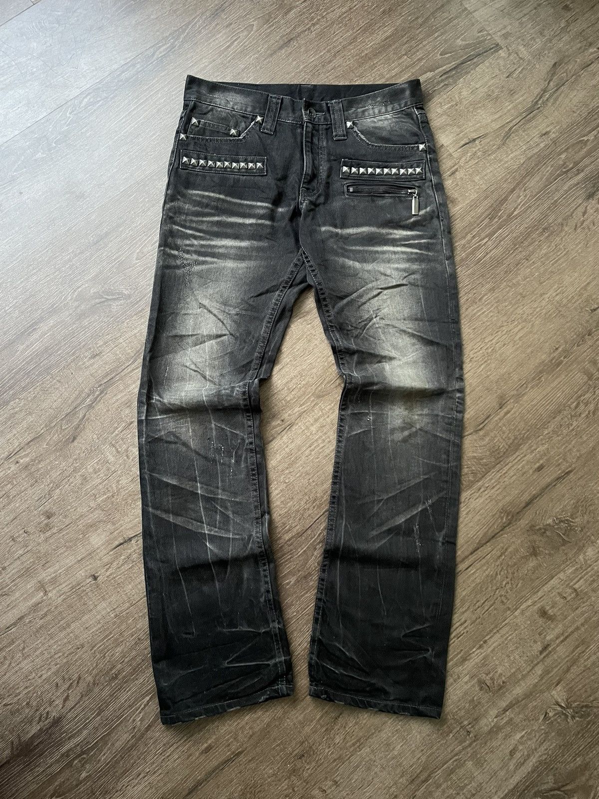 If Six Was Nine Semantic Design Punk Spiked Denim Size US 31 - 1 Thumbnail