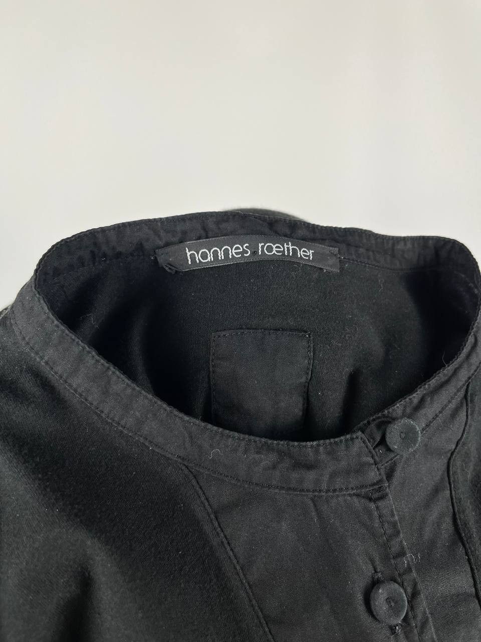 hannes roether Hannes Roether Black Cotton Slim Fit Button Up Blouse Size M Size M / US 6-8 / IT 42-44 - 6 Thumbnail