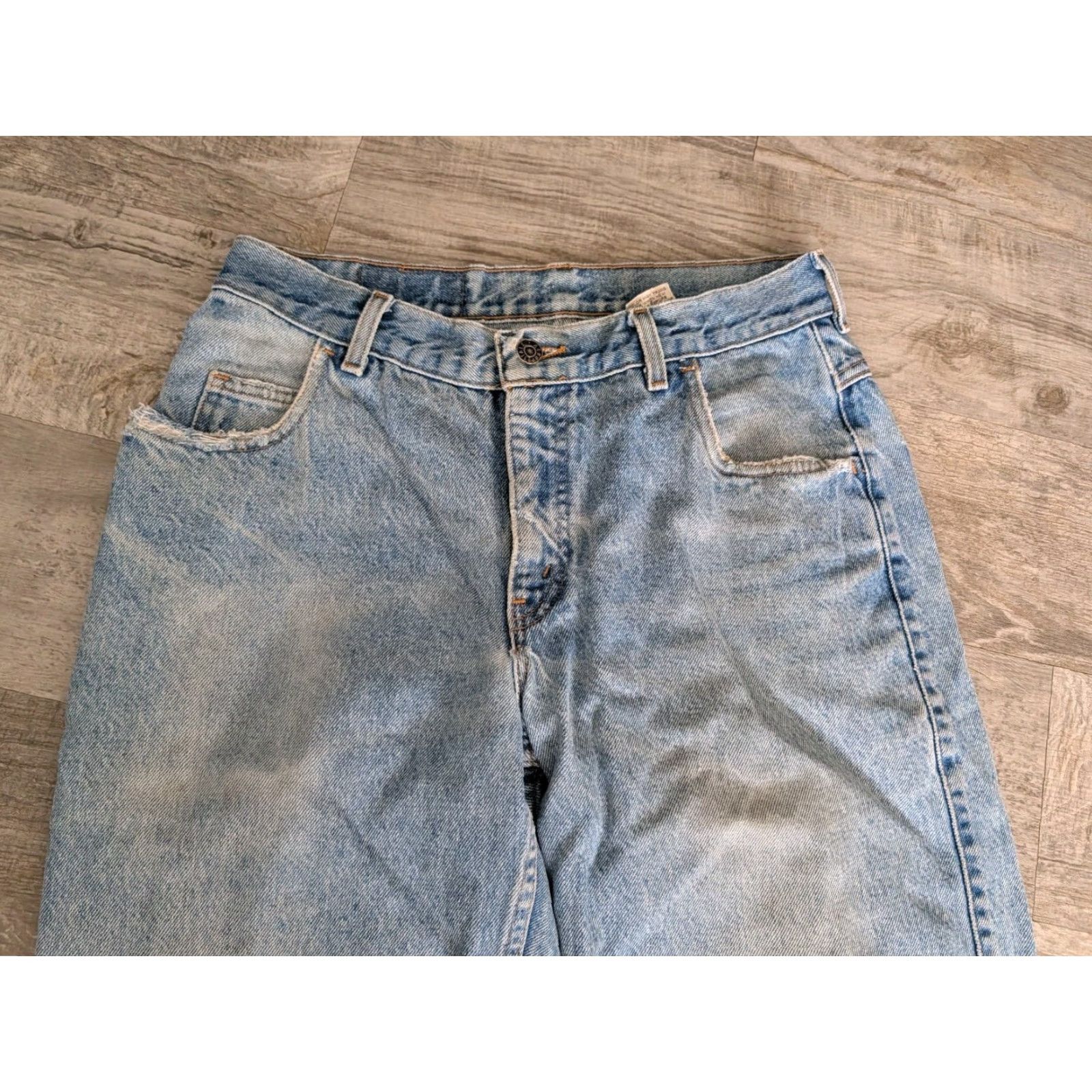 Vintage VINTAGE Aéropostale Jeans Men's 31 Light Wash Blue Denim Distressed 90s Grunge USA Size US 31 - 4 Thumbnail