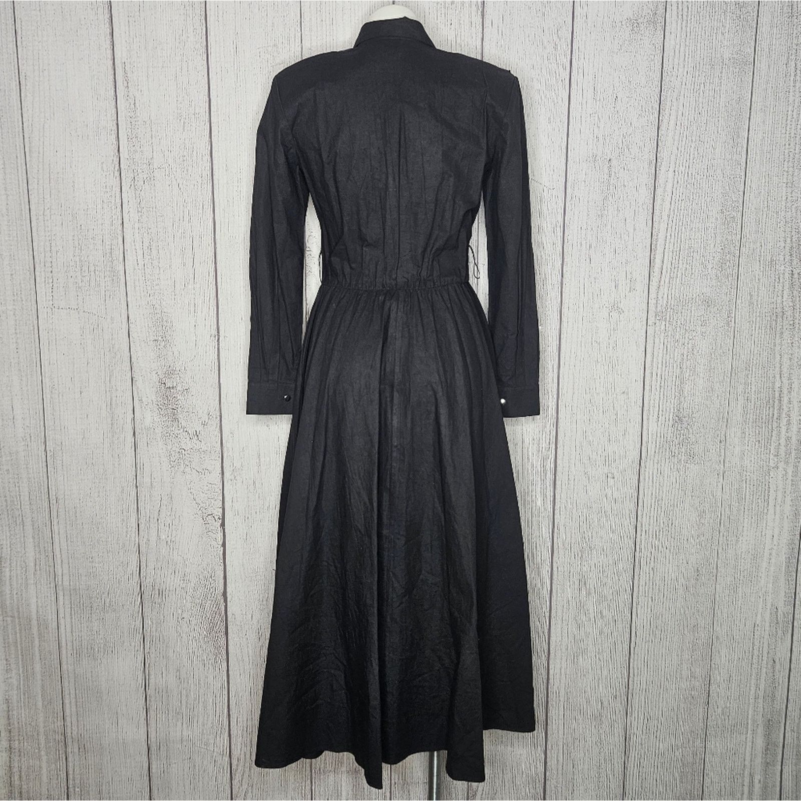 Vintage VTG 80s 90s Lilia Smith Purple & Black Western Shirt Dress Size S / US 4 / IT 40 - 5 Thumbnail