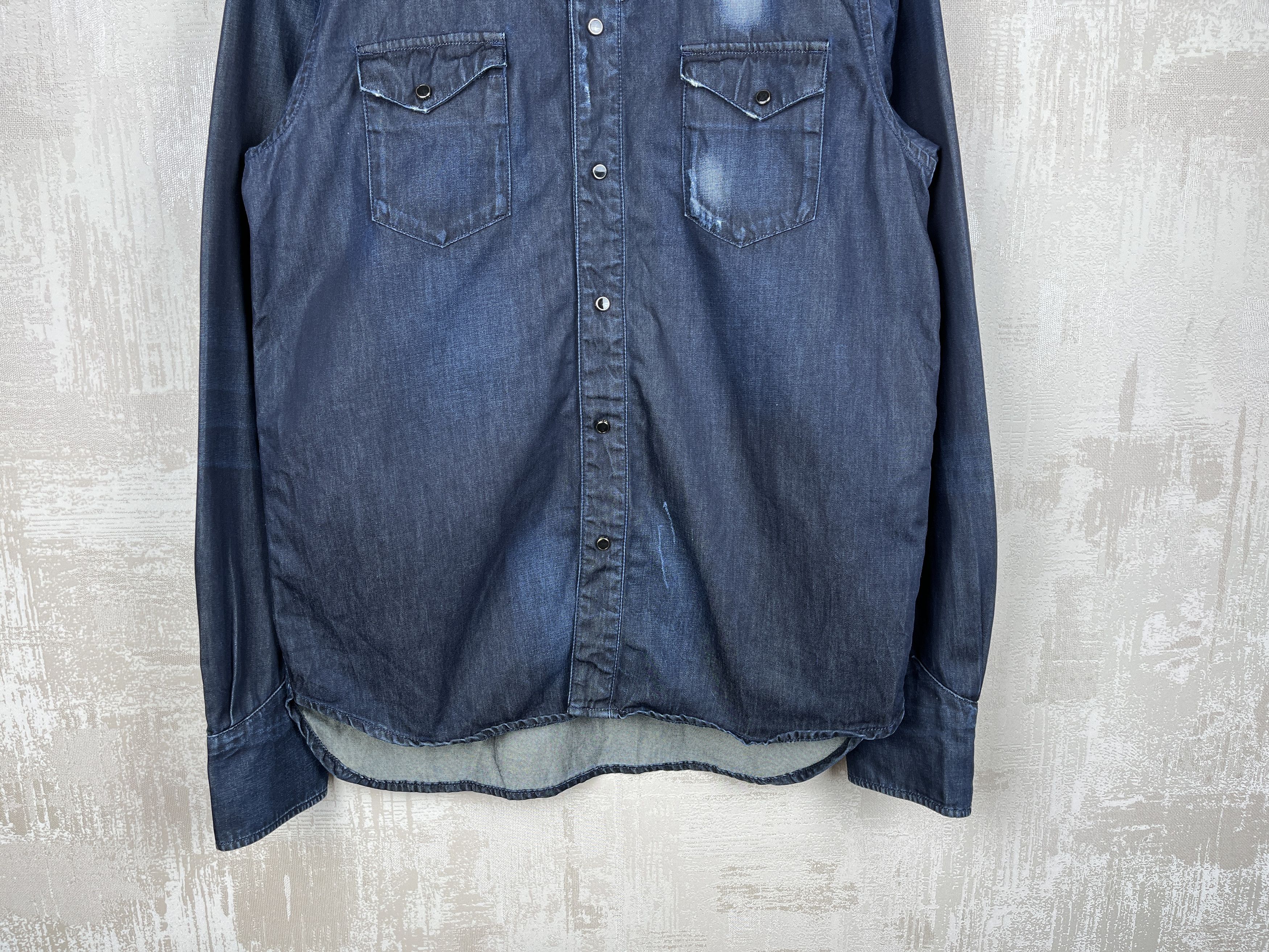 Diesel Black Gold Diesel Black Gold Western Snap Button L/S Jeans Shirt Size US L / EU 52-54 / 3 - 8 Thumbnail