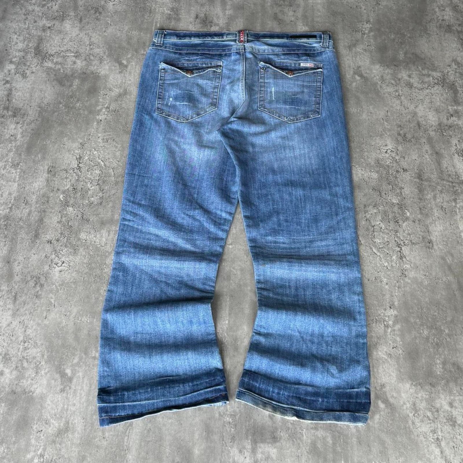 Japanese Brand × Vintage Vintage Y2K Baggy Wide Leg Skater Grunge Cyber Denim Jeans Size US 38 / EU 54 - 1 Thumbnail