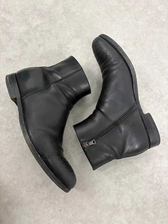Prada 2000s Prada Black Perforated Leather Ankle Boots Size US 8 / EU 41 - 6 Thumbnail