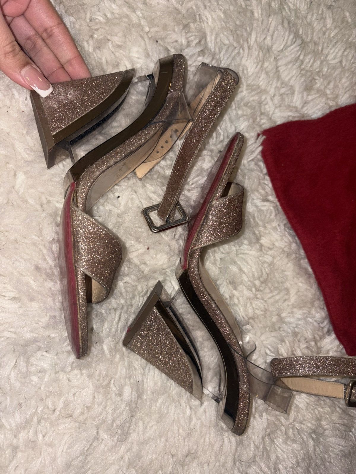 Christian Louboutin Christian Louboutin Gold/Glass heel Size US 8.5 / IT 38.5 - 1 Thumbnail