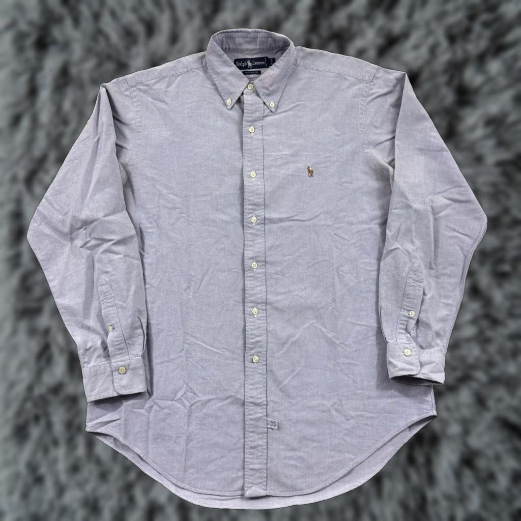 Polo Ralph Lauren VINTAGE Polo Ralph Lauren Shirt Mens Large Purple Button Long Sleeve Preppy Pony Size US L / EU 52-54 / 3 - 1 Thumbnail