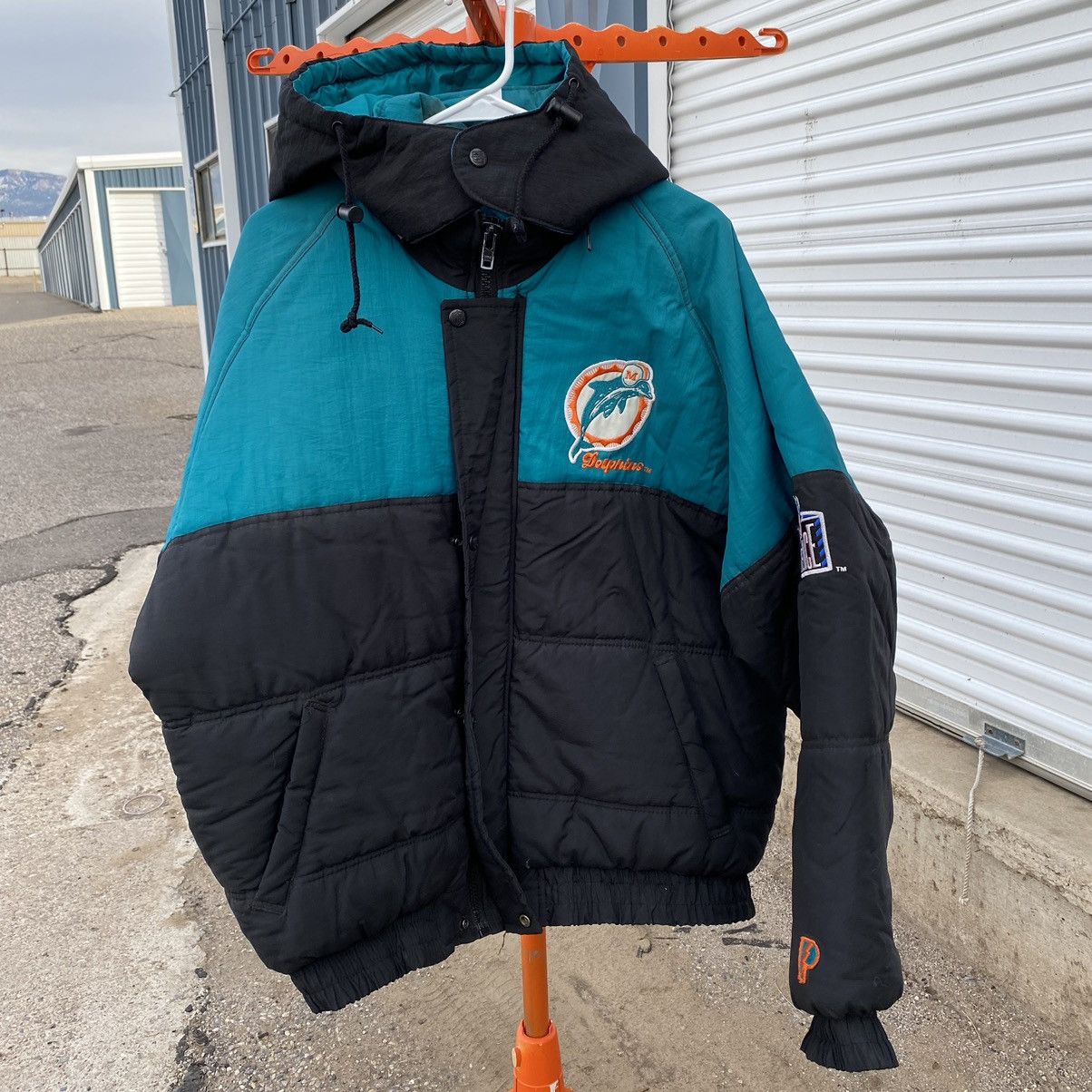 image of Pro Player Nfl Miami Dolphins Puffer Jacket Size L in Black, Men's