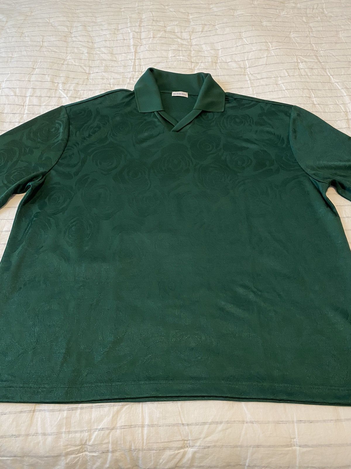 Burberry Burberry Tonal Rose Jacquard Polo Shirt XL Size US XL / EU 56 / 4 - 4 Thumbnail