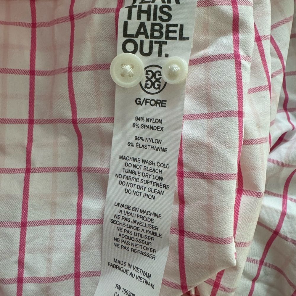 Other G/FORE SZ XL pink and white checkered button down shirt Size US XL / EU 56 / 4 - 5 Thumbnail