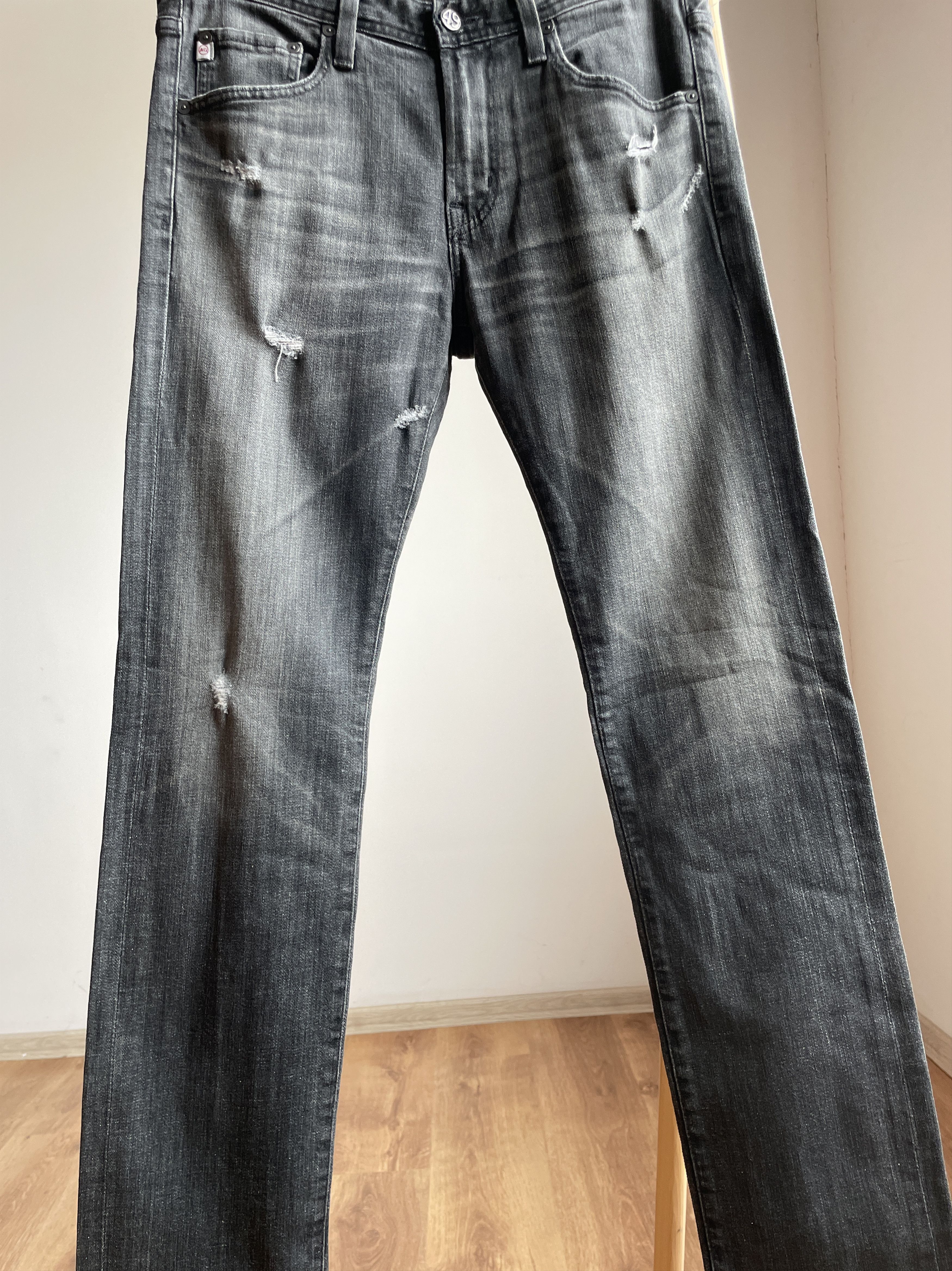 AG Adriano Goldschmied Adriano Goldschmied Matchbox Slim Staight Distressed Denim Size US 31 - 7 Thumbnail