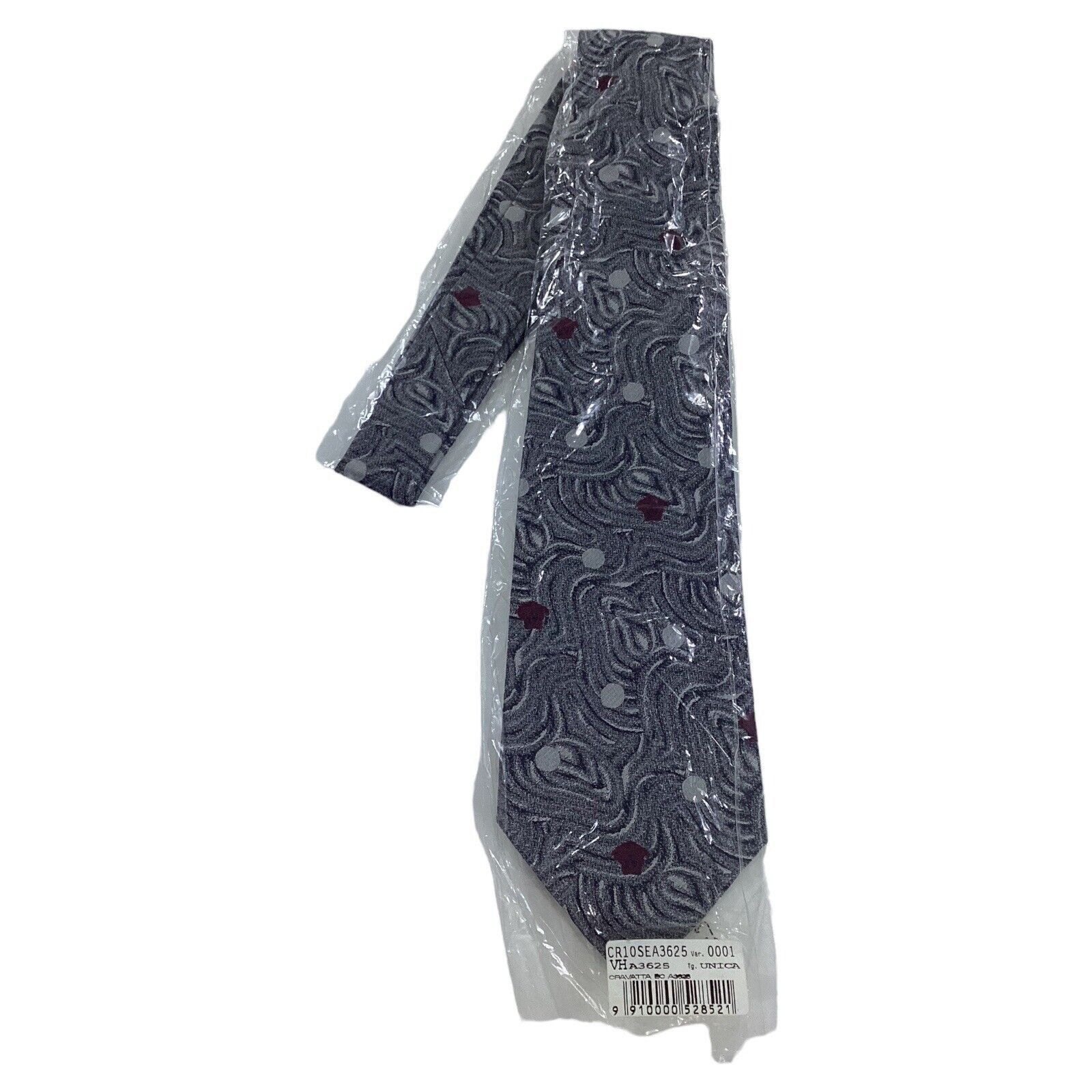 Versace GIANNI VERSACE Gray Abstract Art Print Monogrammed Luxury Si Size ONE SIZE - 8 Thumbnail
