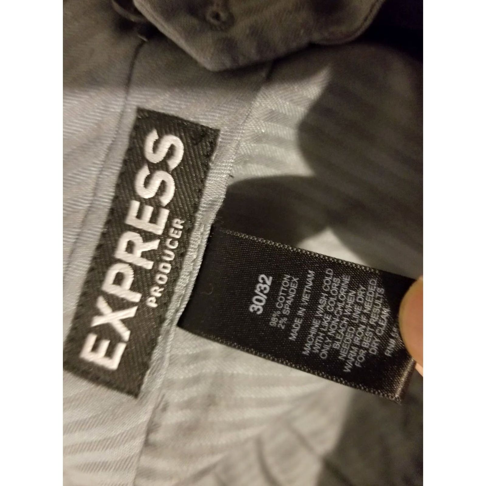 Express Express Mens Dress Pants 30x32 Cotton Gray Chino Trousers Dickies? Size US 30 / EU 46 - 7 Thumbnail
