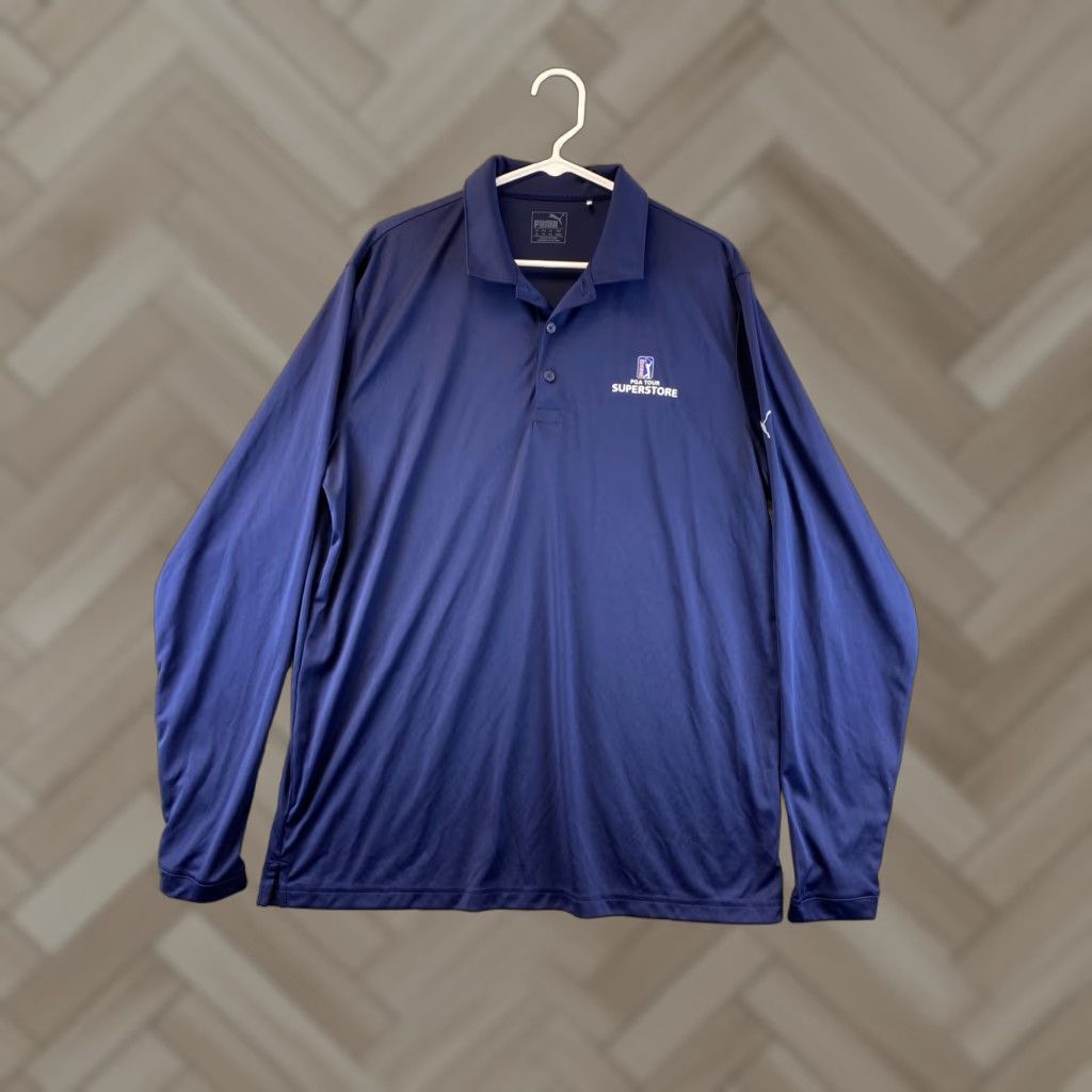 Puma PUMA PGA Tour Men’s Dri Fit T-Shirt Jersey Long Sleeve XL Navy / 89-17 Gray Blue Mens Size US XL / EU 56 / 4 - 1 Thumbnail