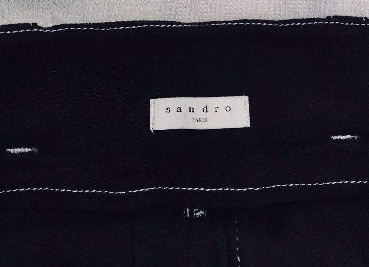 Sandro Sandro Paris Black Skirt Short Mini Contrast Thread belt Size 32" / US 10 / IT 46 - 4 Thumbnail