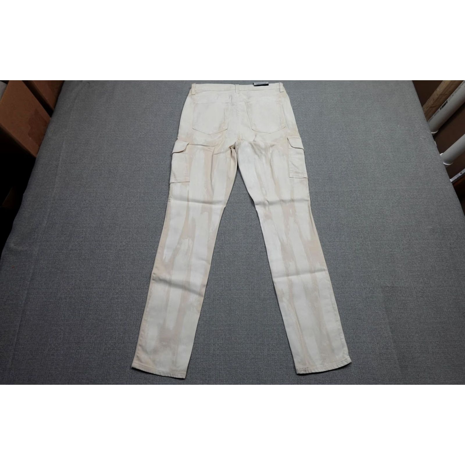 MONFRERE MONFRÈRE Preston Skinny Cargo Pants Mens 34x34 White Denim Slim Stretch Pockets Size US 34 / EU 50 - 4 Thumbnail