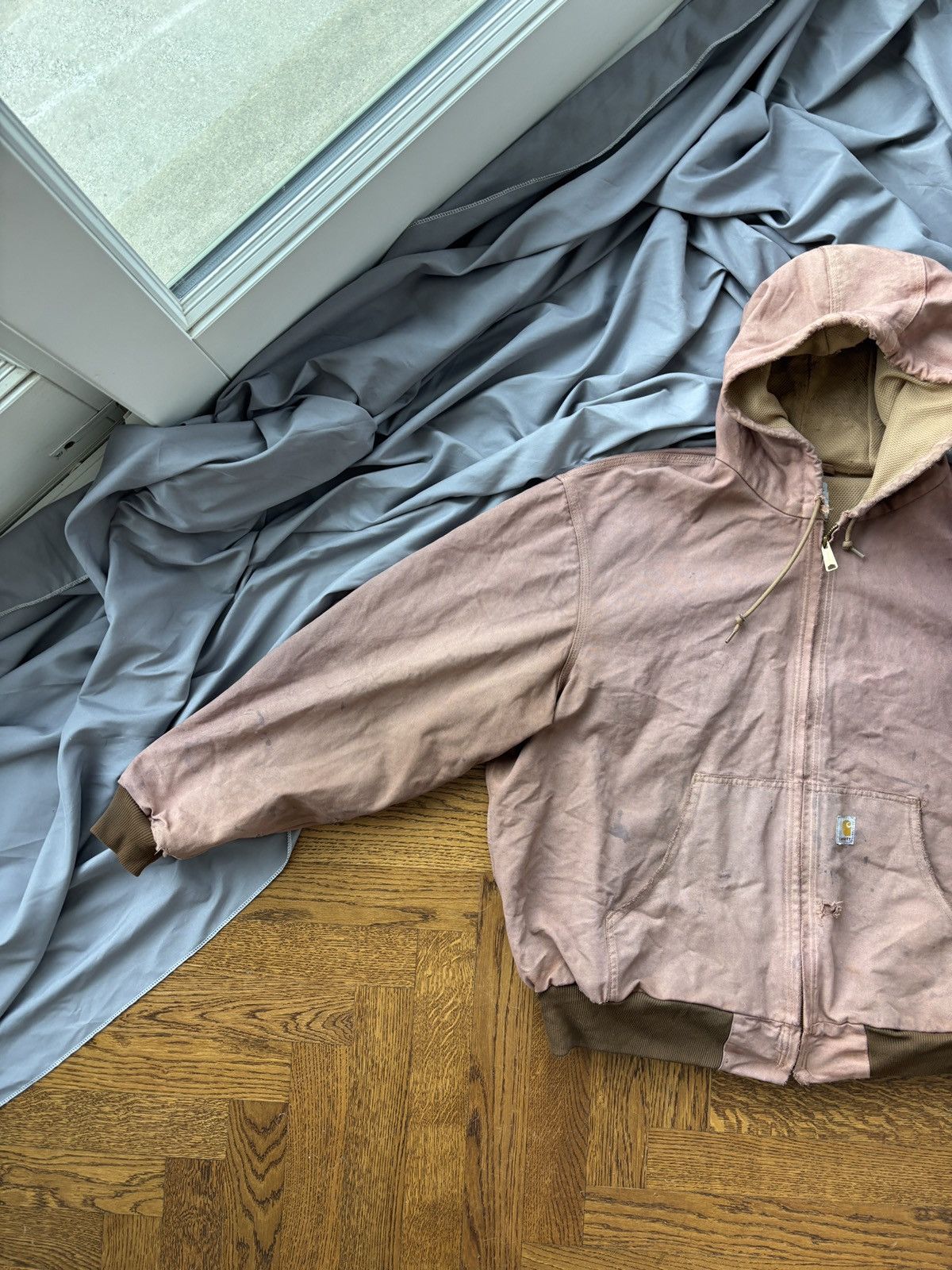 Carhartt × Vintage Vintage Carhartt Hooded Detroit Jacket Rust Clay Thermal 90s Size US XL / EU 56 / 4 - 15 Thumbnail