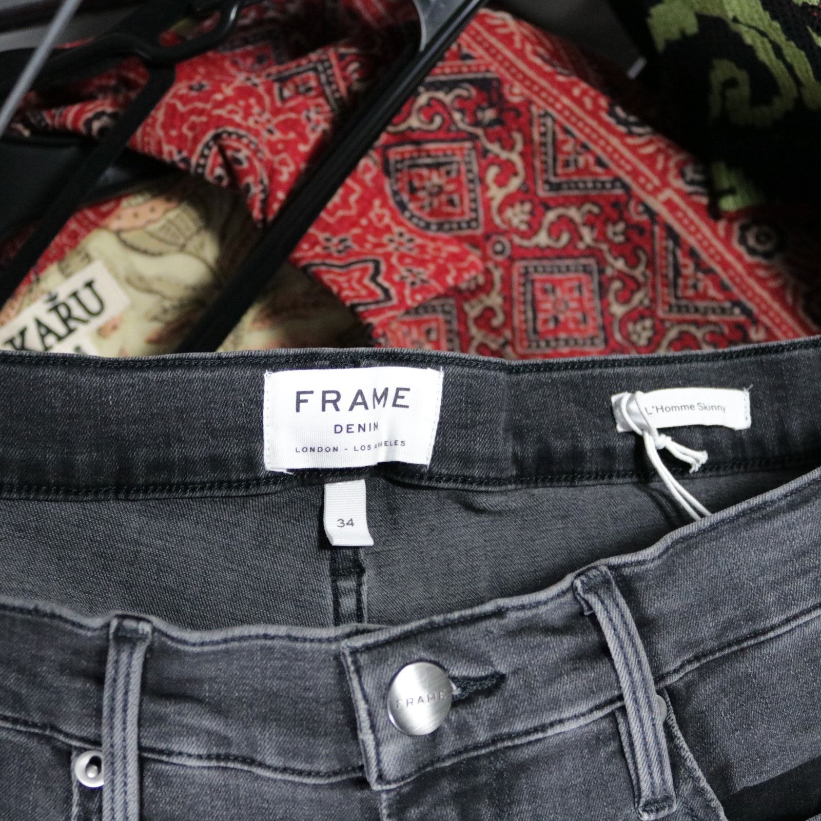 Frame Frame Denim L'Homme Skinny Tierra Black Gray Jeans 34 Size US 34 / EU 50 - 5 Thumbnail