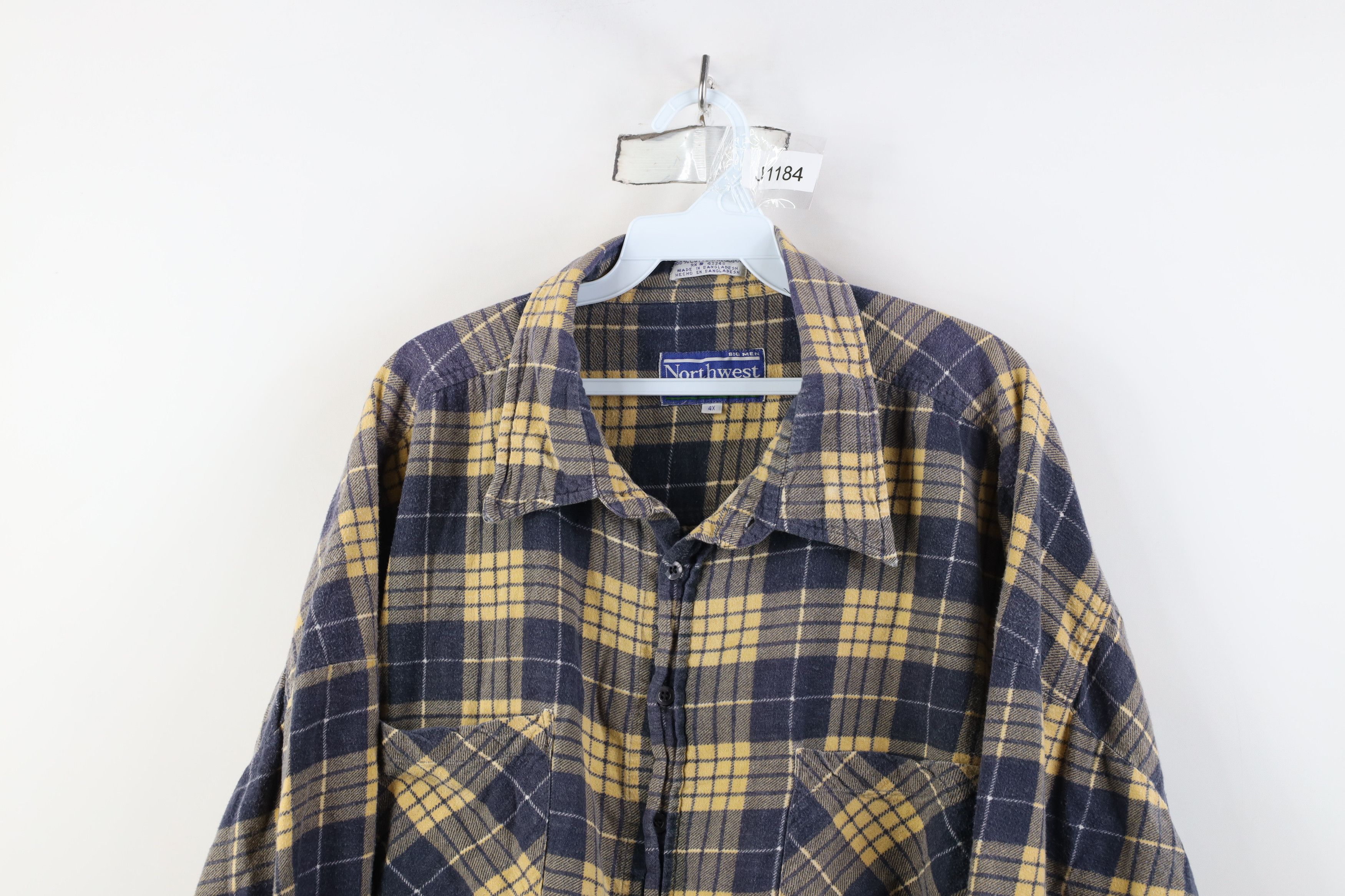 Vintage Vintage 90s Streetwear Flannel Collared Button Shirt Plaid Size US XXL / EU 58 / 5 - 2 Thumbnail