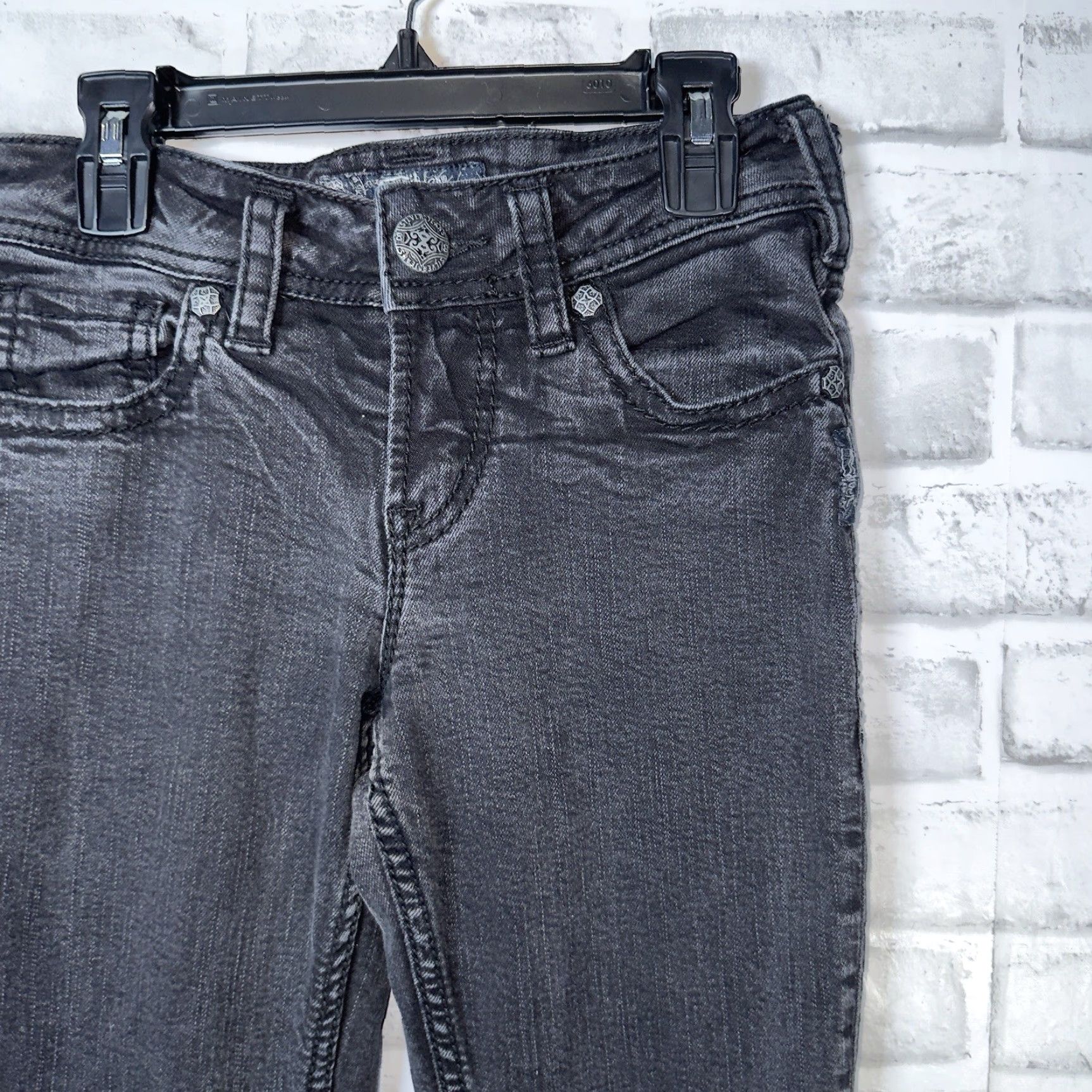 Silver Jeans Co. Silver Jeans Co Suki Mid Skinny Cotton Black Jeans Womens Size 24x31 Size 42" / US 20 - 2 Thumbnail