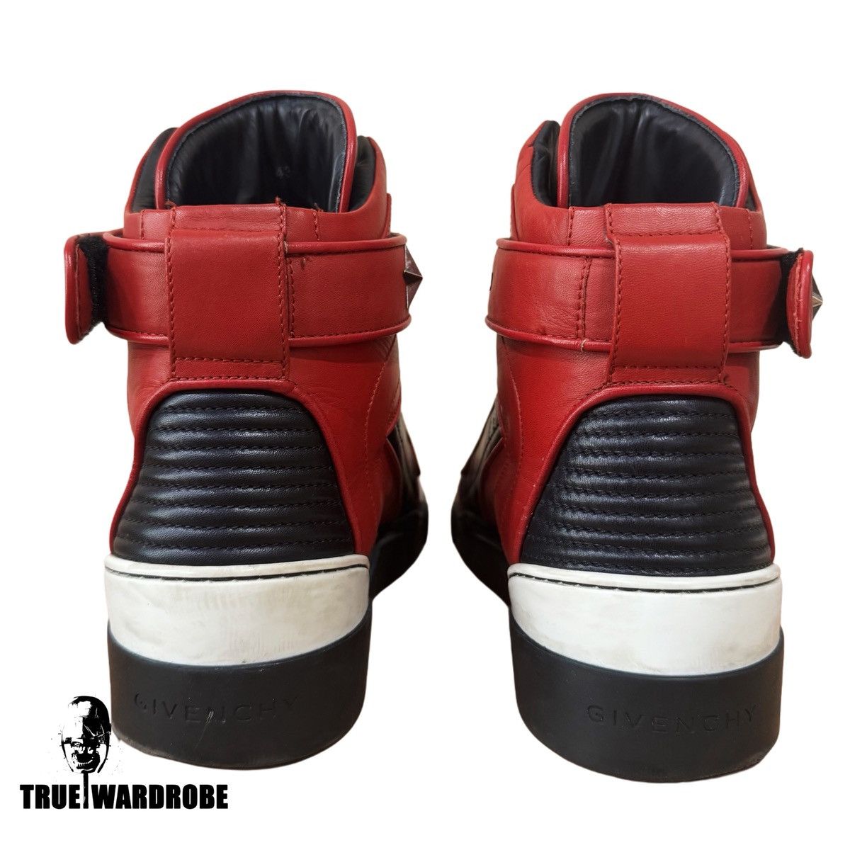 Givenchy Givenchy Tyson Red Star Leather High Top Sneakers Size US 10 / EU 43 - 4 Thumbnail