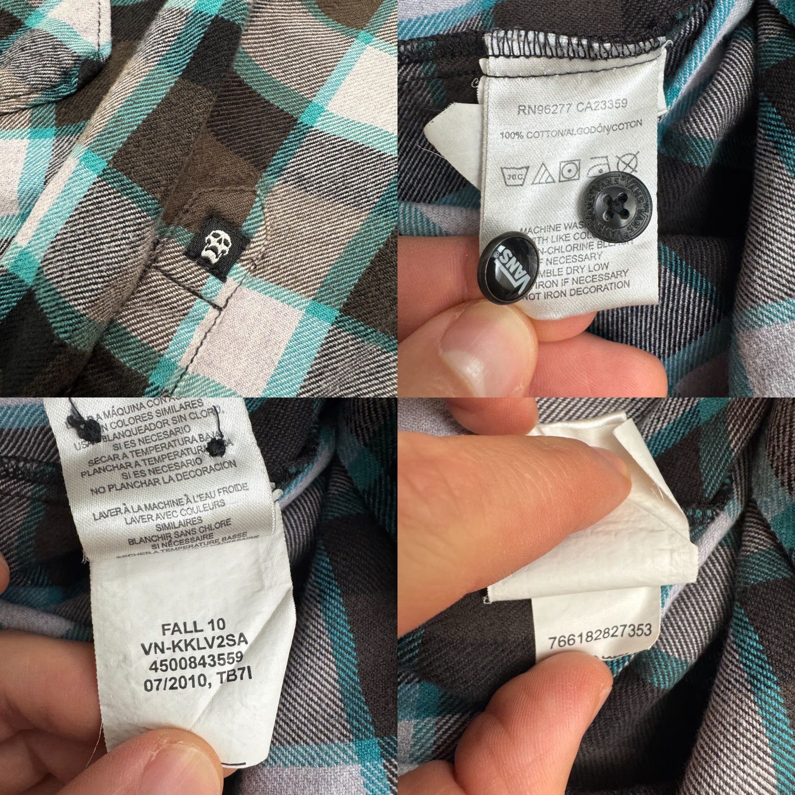 Vans VANS Shirt Men Small S Brown Teal Plaid Cotton Flannel Button-Up Vintage: Fall Collection 2010 Casual Streetwear Size US S / EU 44-46 / 1 - 8 Thumbnail