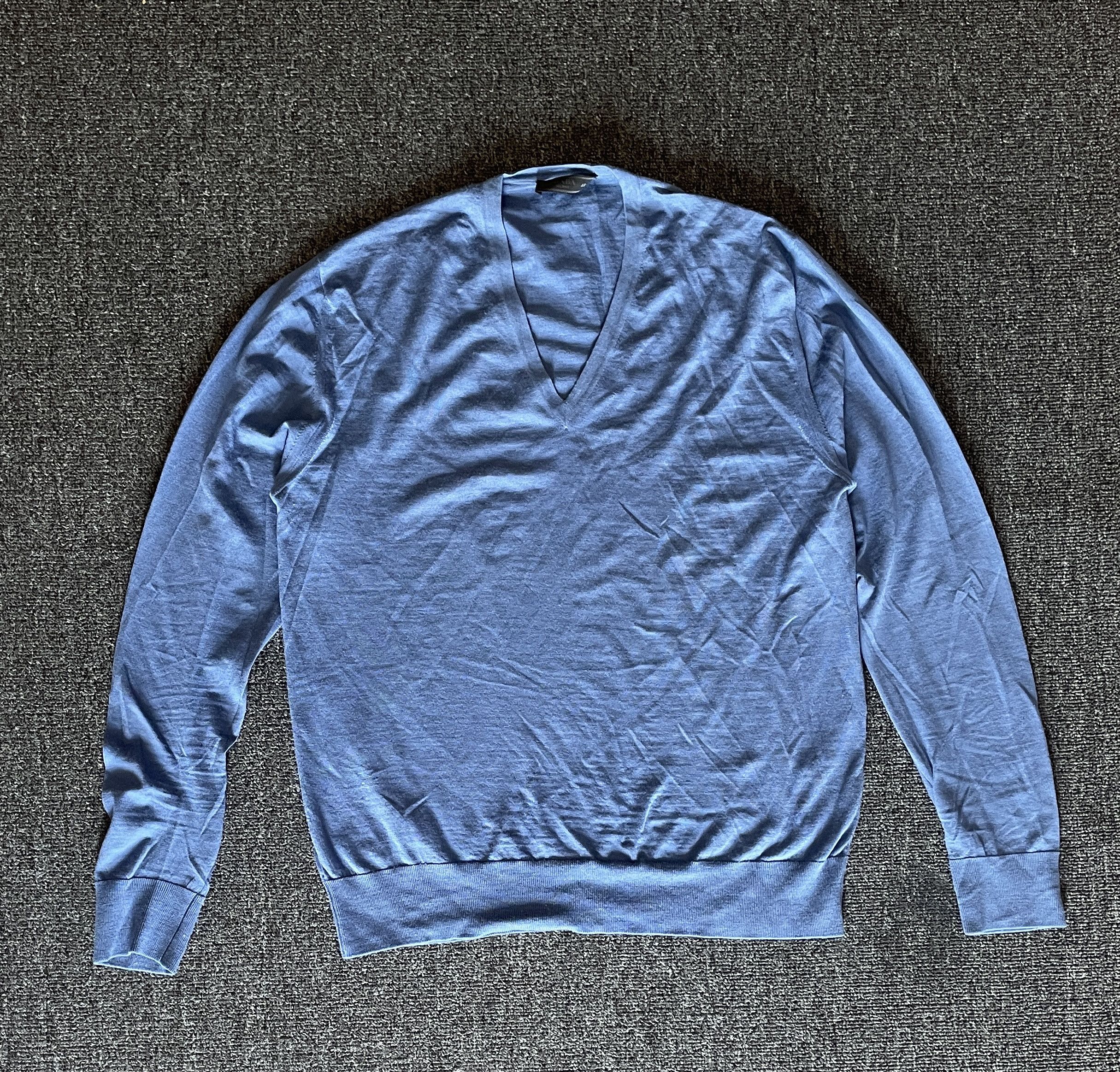 Prada Prada navy v-neck sweater | Grailed