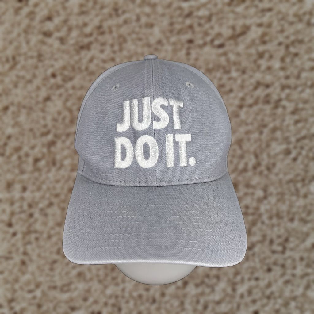 Nike Nike Hat Cap Snap Back Adult One Size Gray Just Do it Cotton Poly Classic99 Size ONE SIZE - 1 Thumbnail