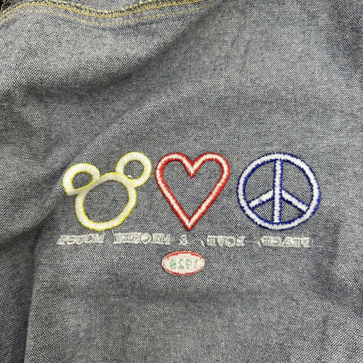 Mickey Mouse 90's Vintage "Mickey Unlimited Disney" Peace,Love,Mouse Sign Size US M / EU 48-50 / 2 - 12 Thumbnail