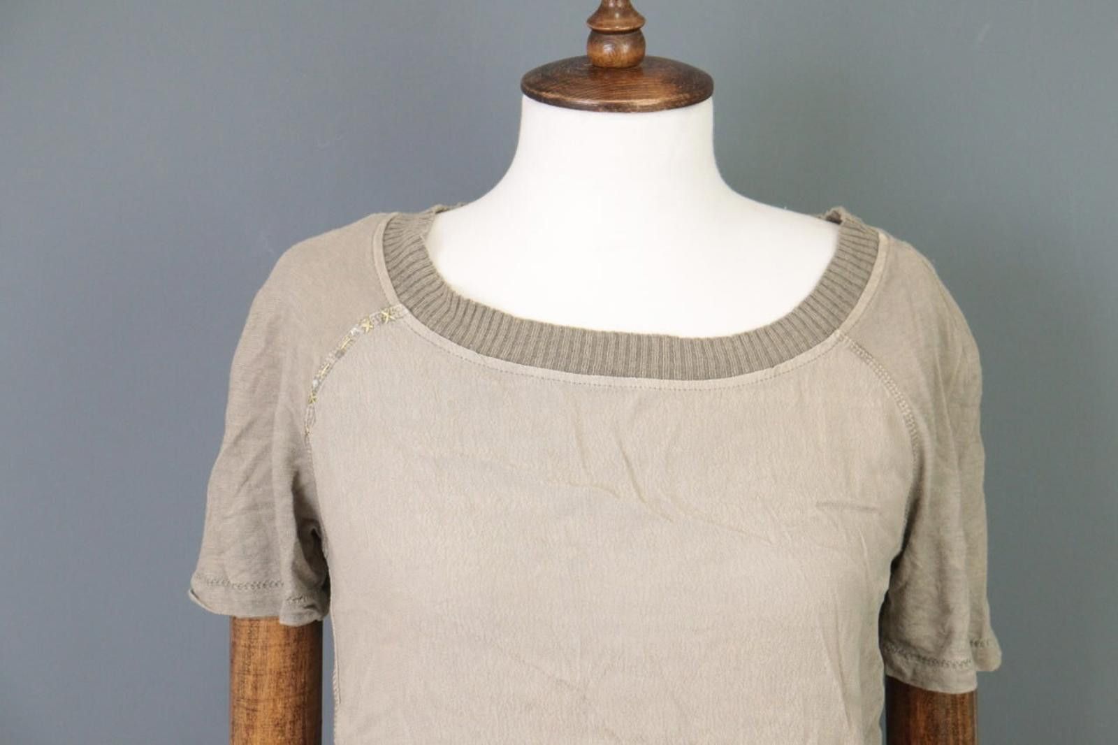 Designer Elisa Cavaletti Sono Italiano BrownShort Blouson Dress Size L / US 10 / IT 46 - 4 Thumbnail
