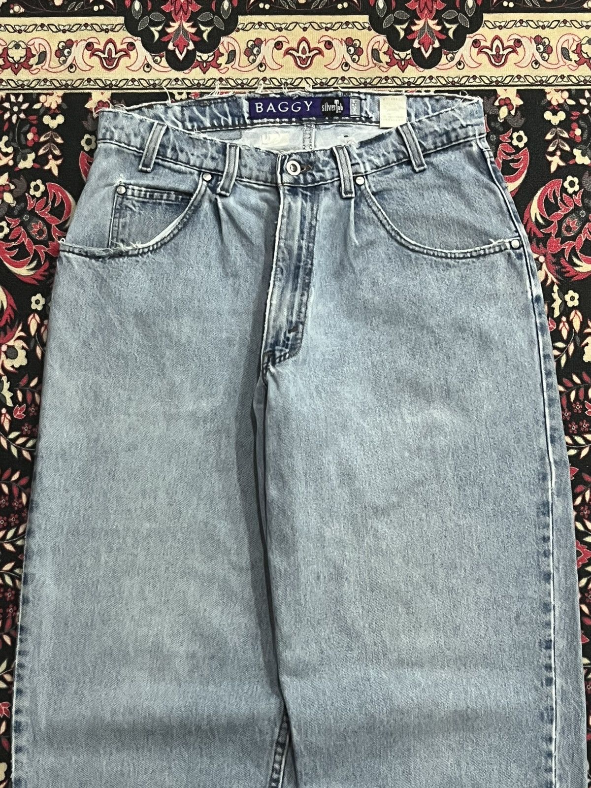 Levi's ⚡️Baggy⚡️Vintage Levi’s Silvertab Light Blue Washed Jeans Size US 33 - 4 Thumbnail