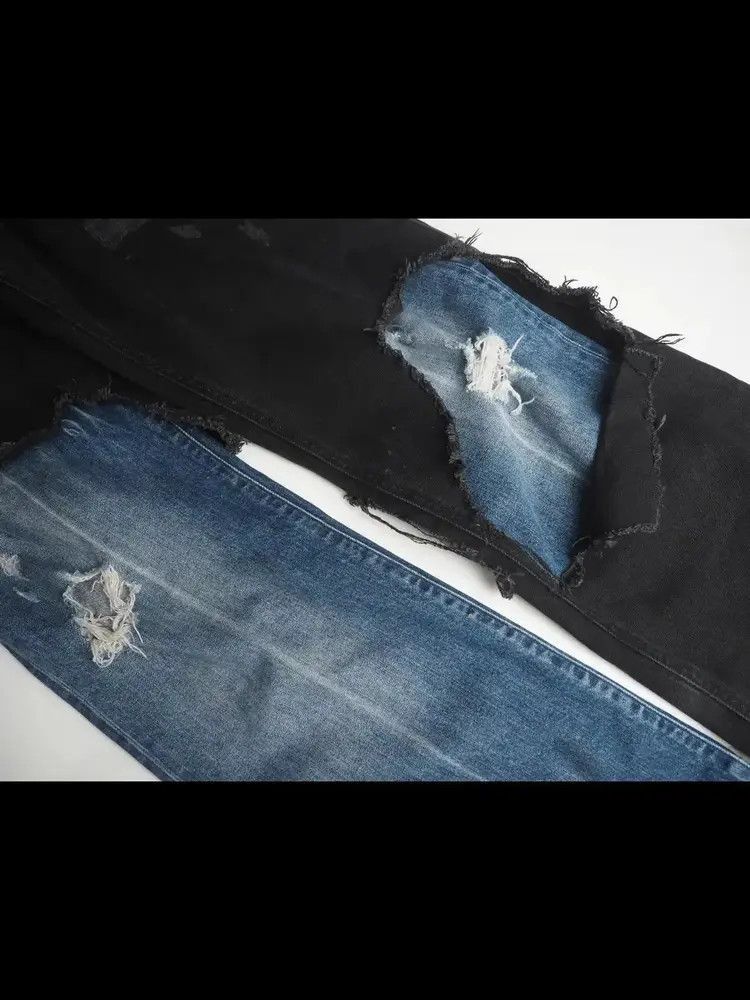 Raf Simons Raf Simons FW19 Distressed Double layer denim Size US 29 - 4 Thumbnail