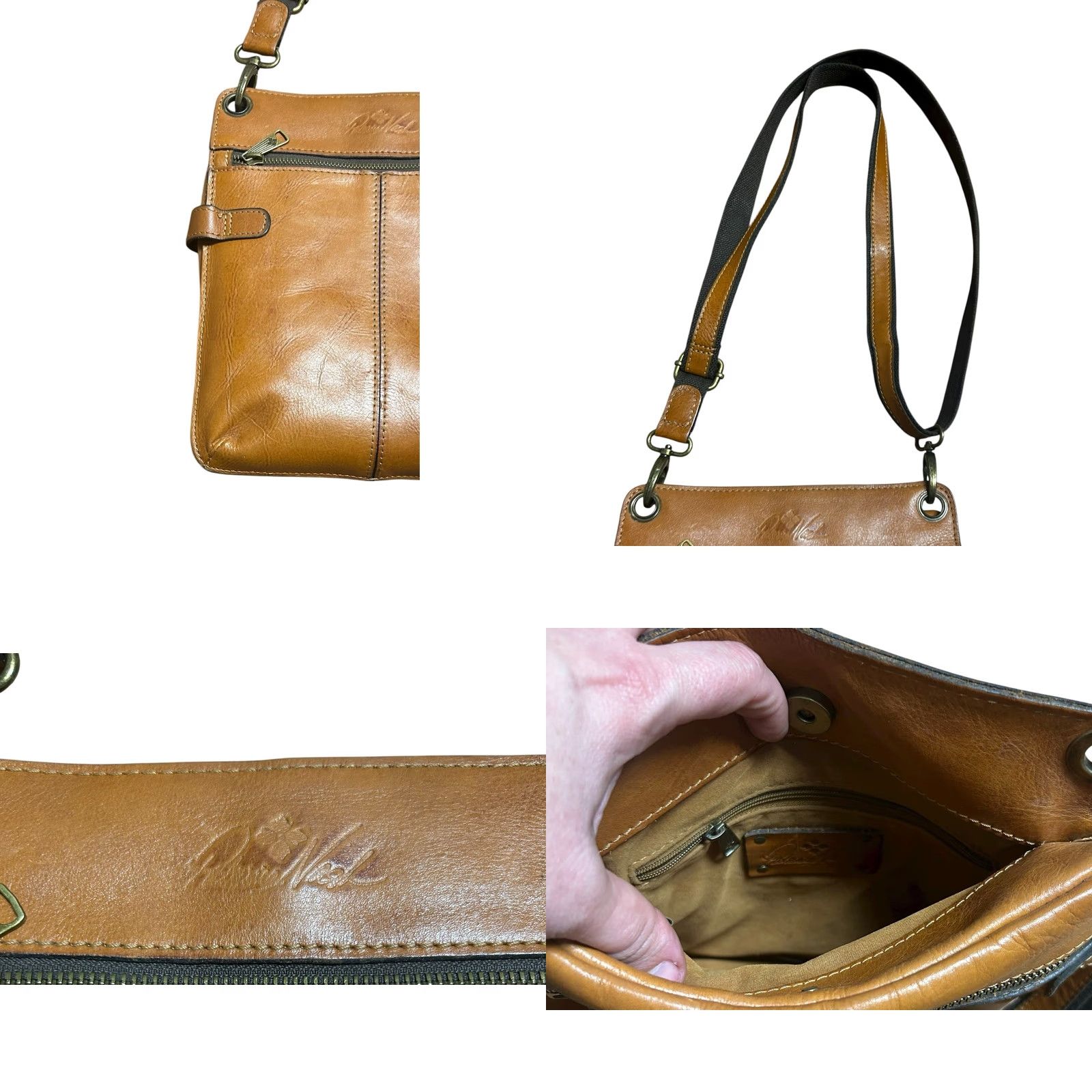 Patricia Nash Patricia Nash Prizzi Tooled Crossbody Leather Purse Women’s Shoulder Bag Tan Brown Geometric Pockets Zipper Size ONE SIZE - 10 Thumbnail