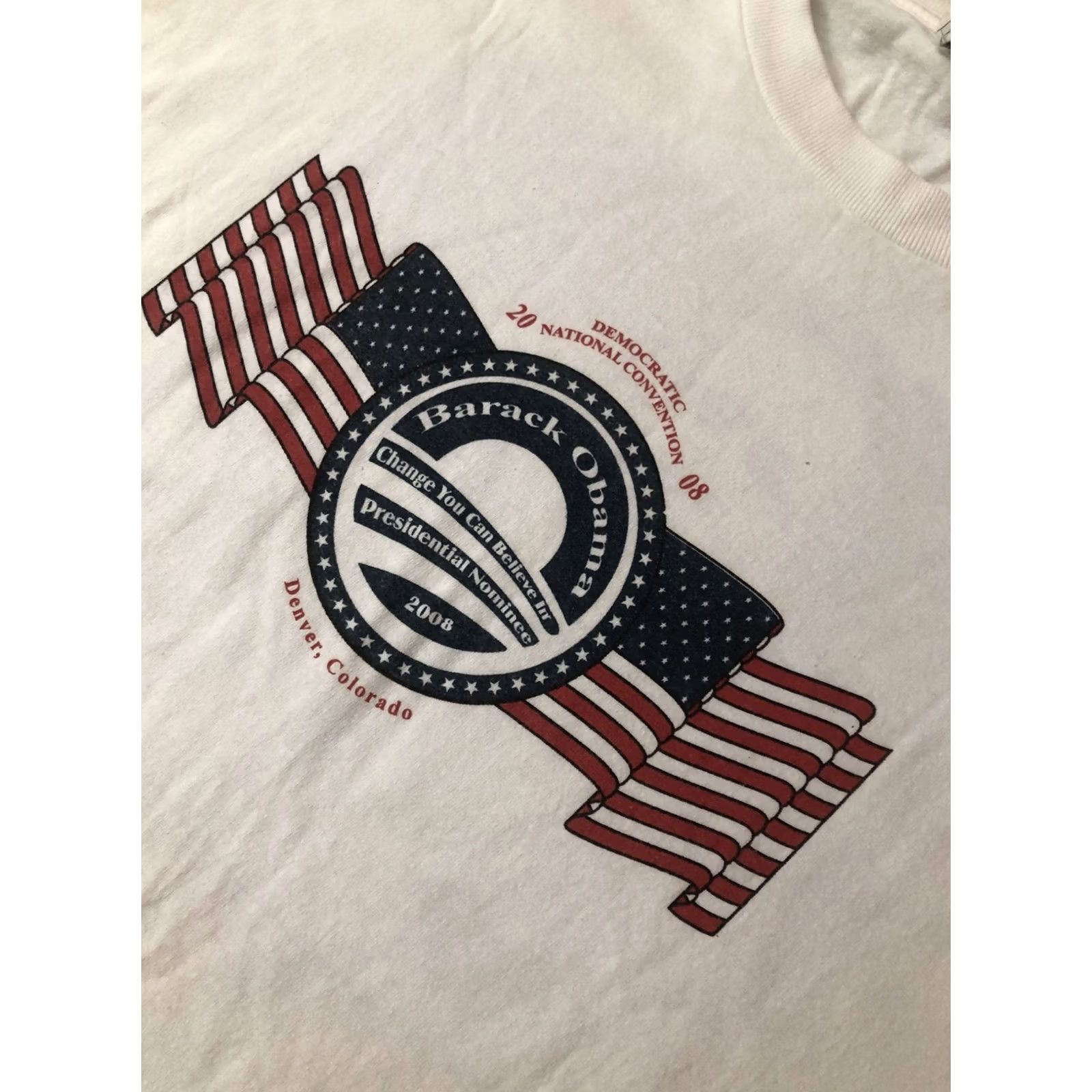 Doublet Barack Obama History In The Making DNC Election T Shirt Double Sided XL White Cotton Graphic Print Mens T-Shirt Size US XL / EU 56 / 4 - 7 Thumbnail