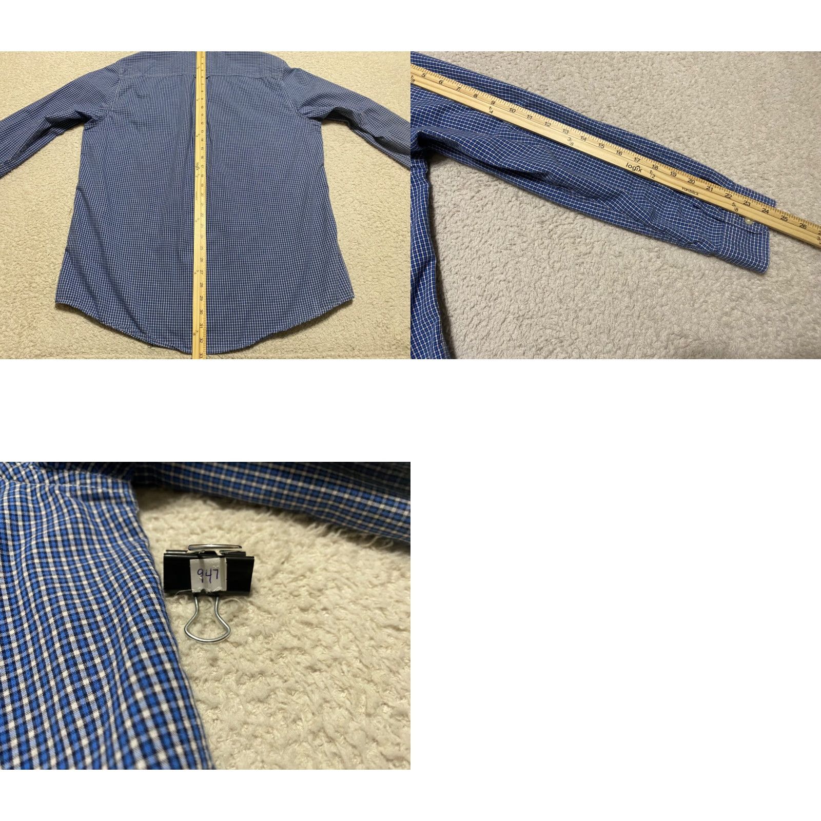 Chaps Chaps Ralph Lauren Mens Large Shirt Blue Plaid Check Long Sleeve Button-Down Shirt L Green Cotton, Polyester Size US L / EU 52-54 / 3 - 8 Thumbnail