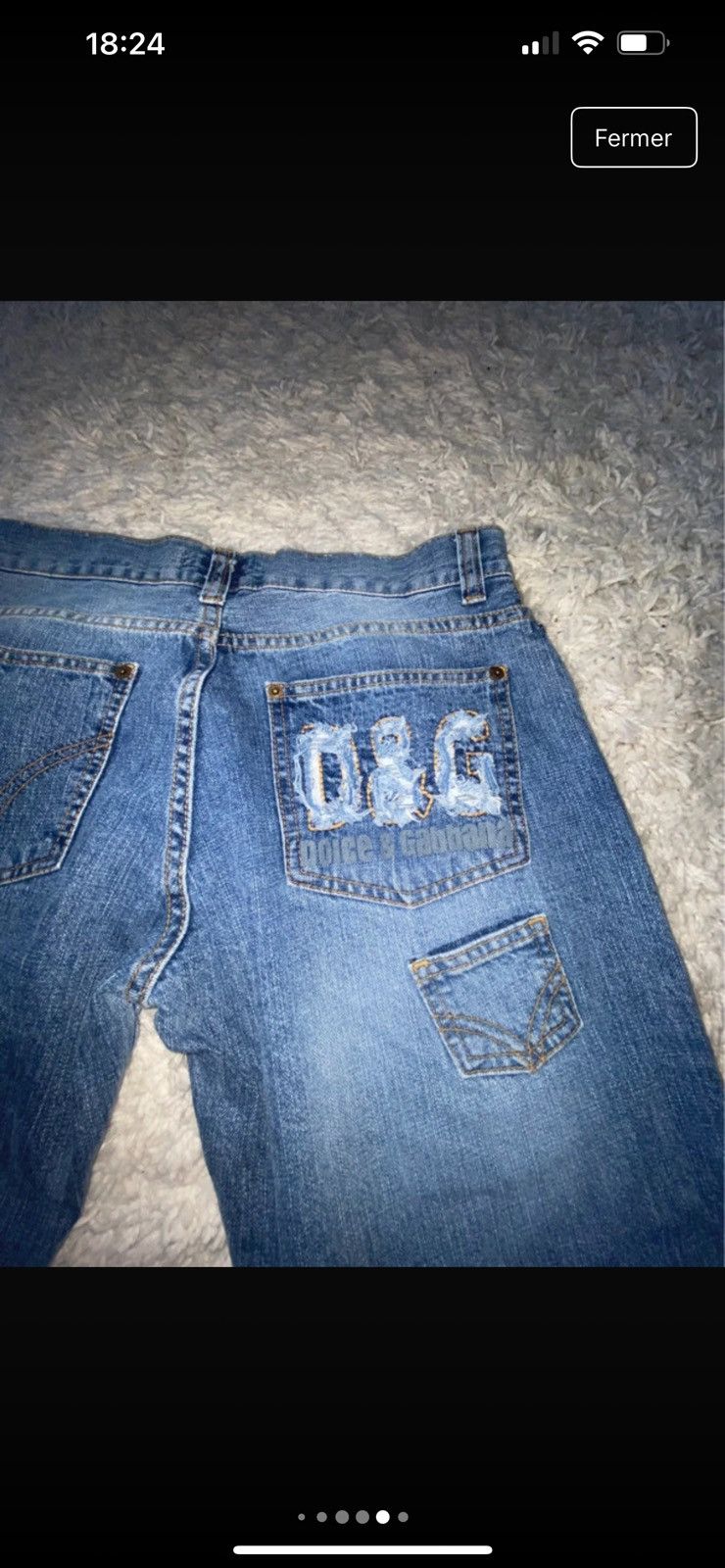 Dolce & Gabbana DOLCE & GABBANA y2k Low-Rise Destroyed Logo Jeans Size 31" - 7 Thumbnail