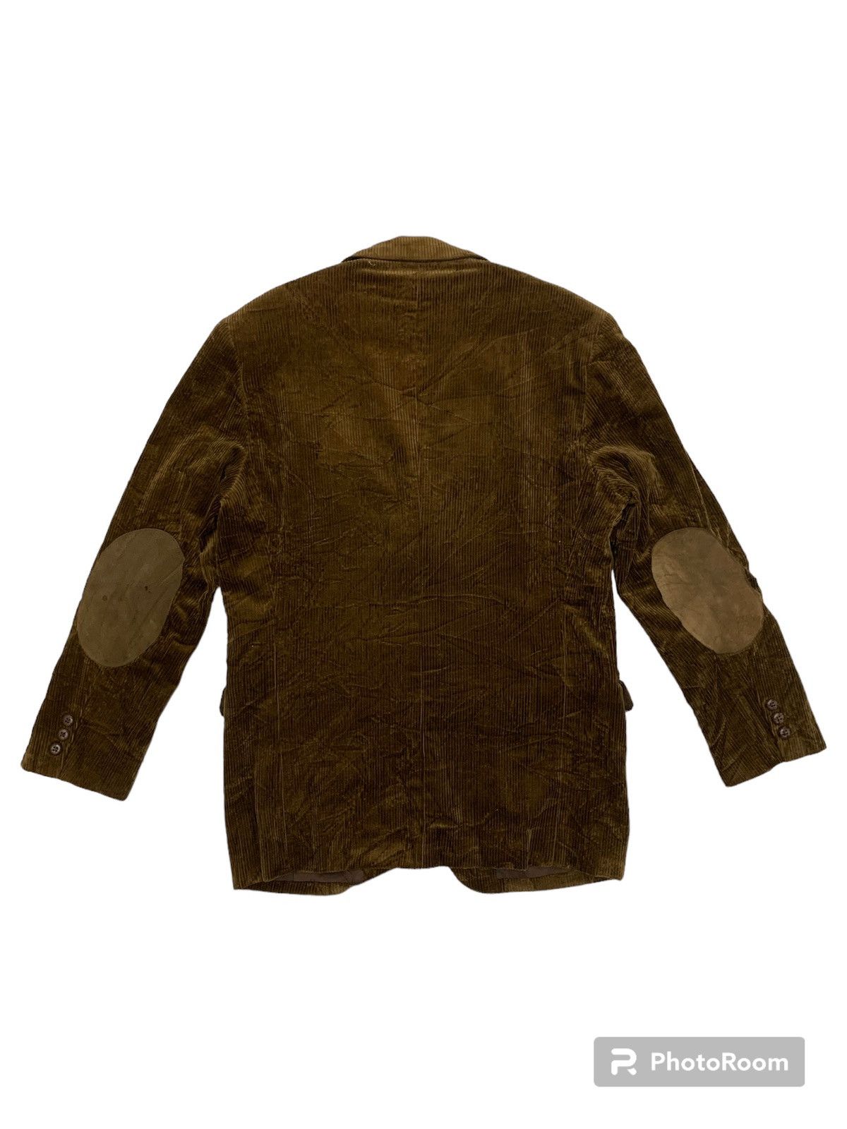 Harley Davidson × Vintage Vintage Harley Davidson corduroy blazer coat leather elbow Size 42L - 2 Thumbnail