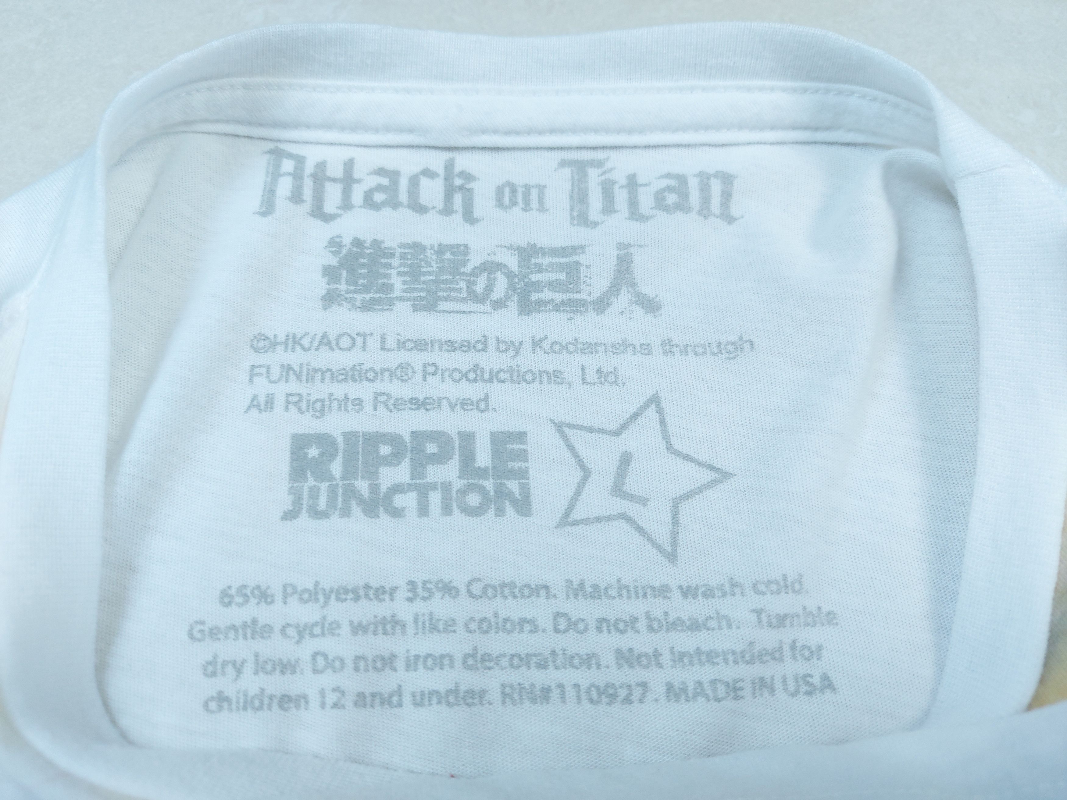 Anime × Ripple Junction Attack on Titan Anime RIPPLE JUNCTION AOP Made In USA TEE Size US L / EU 52-54 / 3 - 9 Thumbnail
