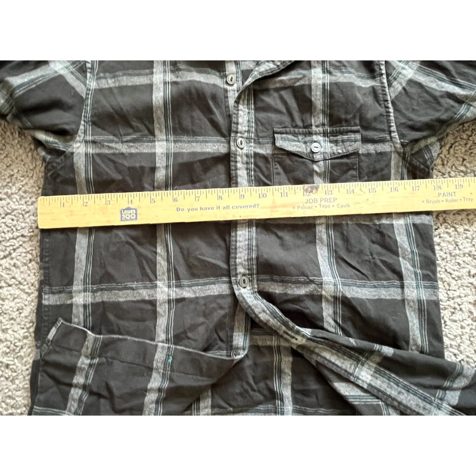 American Eagle Outfitters American Eagle Outfitters Slim Fit Button-Up Shirt Mens XS Black Plaid Long Sleeve Casual Size US XS / EU 42 / 0 - 4 Thumbnail