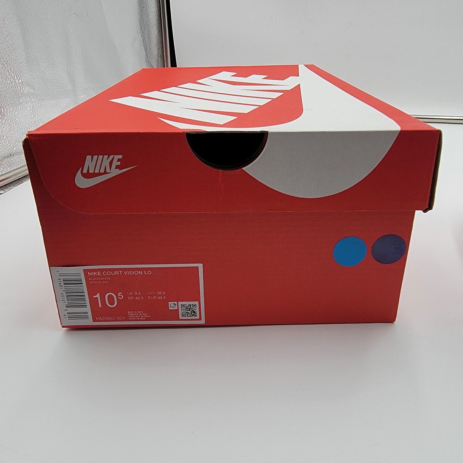 Nike Court Vision Low 'Black White' Sz 10.5 HM9862-001 Size US 10.5 / EU 43-44 - 10 Thumbnail