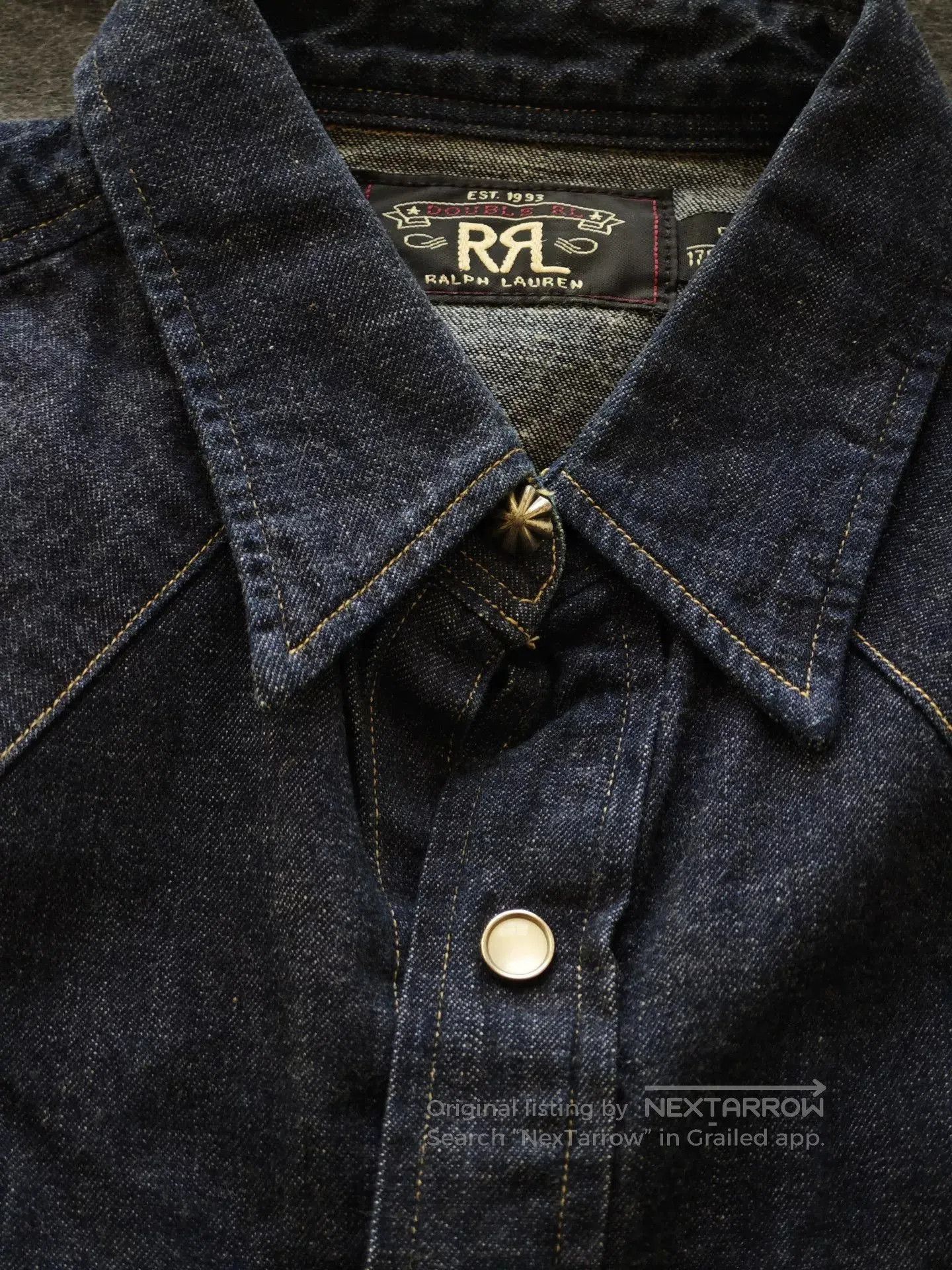 RRL Ralph Lauren RRL 2014 Indigo Denim Floral Shirt. Size US S / EU 44-46 / 1 - 2 Thumbnail