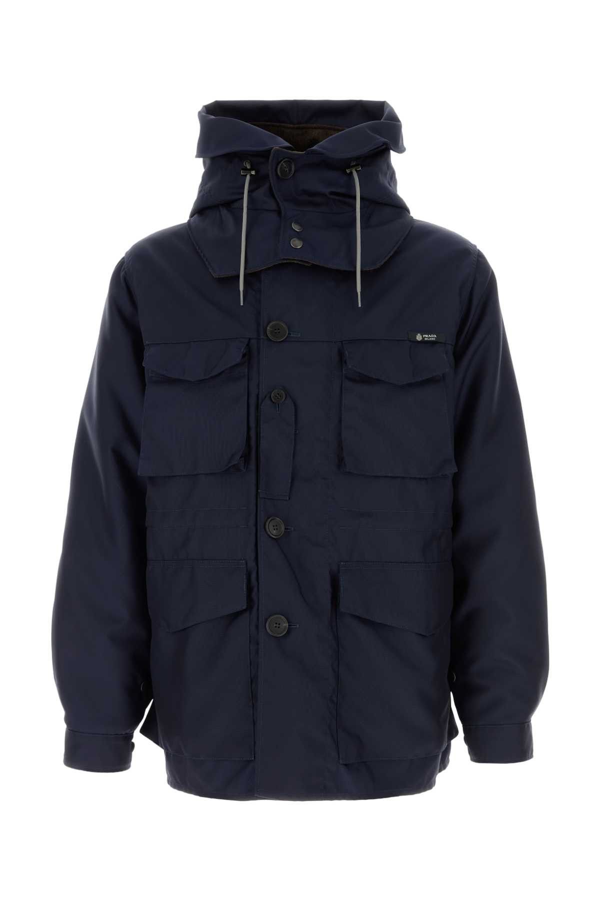 Prada Navy Blue Wool Blend Jacket Size US L / EU 52-54 / 3 - 1 Thumbnail