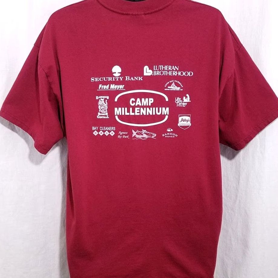 Hanes VINTAGE Hanes Roseburg To Coos Bay Relay T Shirt XL Red Mens 50/50 Running Race Oregon 2000 Rainbow? Size US XL / EU 56 / 4 - 4 Thumbnail
