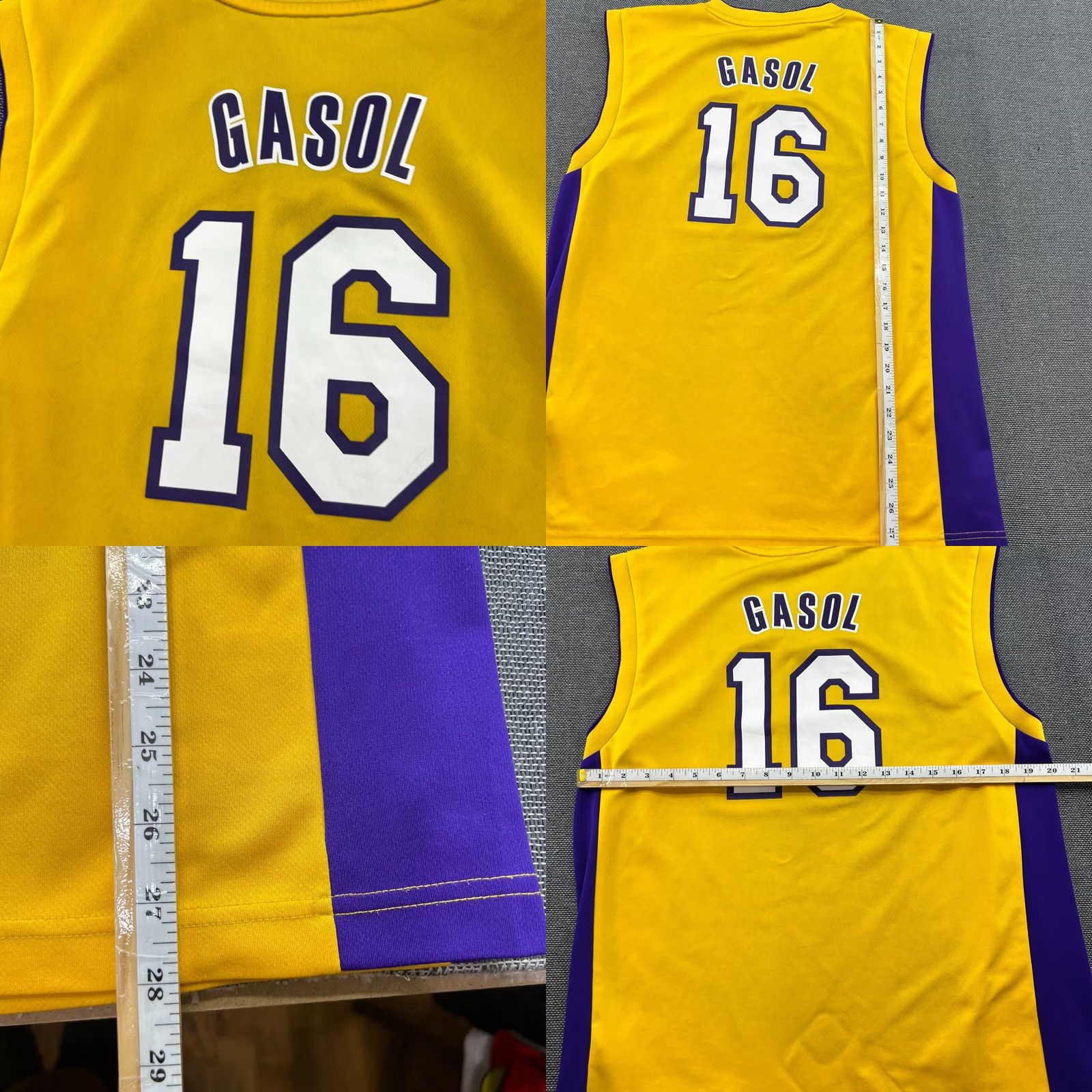 Adidas adidas Los Angeles Lakers Gasol #16 Jersey Basketball Adult Yellow 2013 T-Shirt S Mens Regular Sleeveless Jersey Size US S / EU 44-46 / 1 - 9 Thumbnail