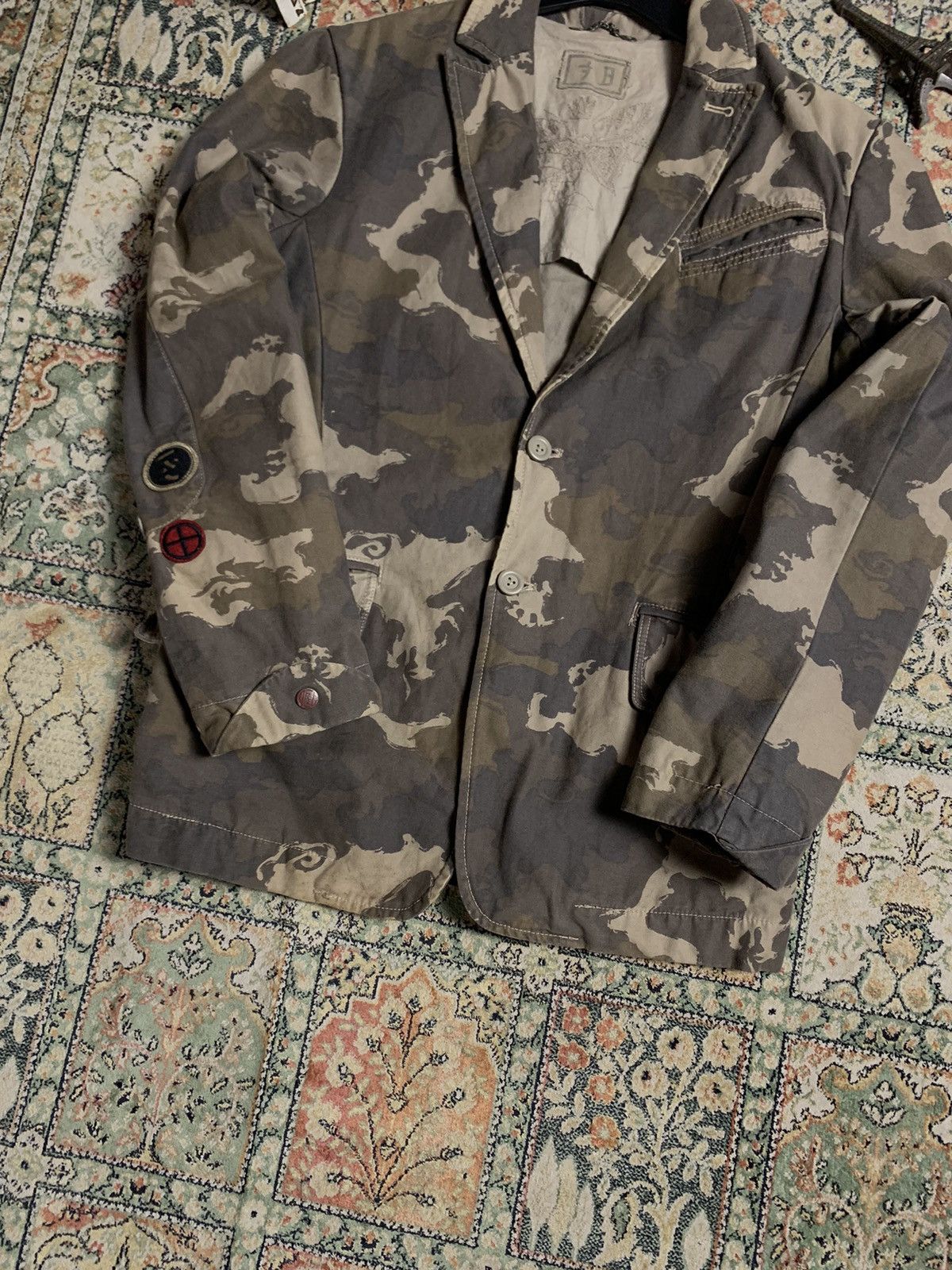Diesel × Vintage Vintage Diesel Denim Camo blazer Jacket Size US M / EU 48-50 / 2 - 3 Thumbnail